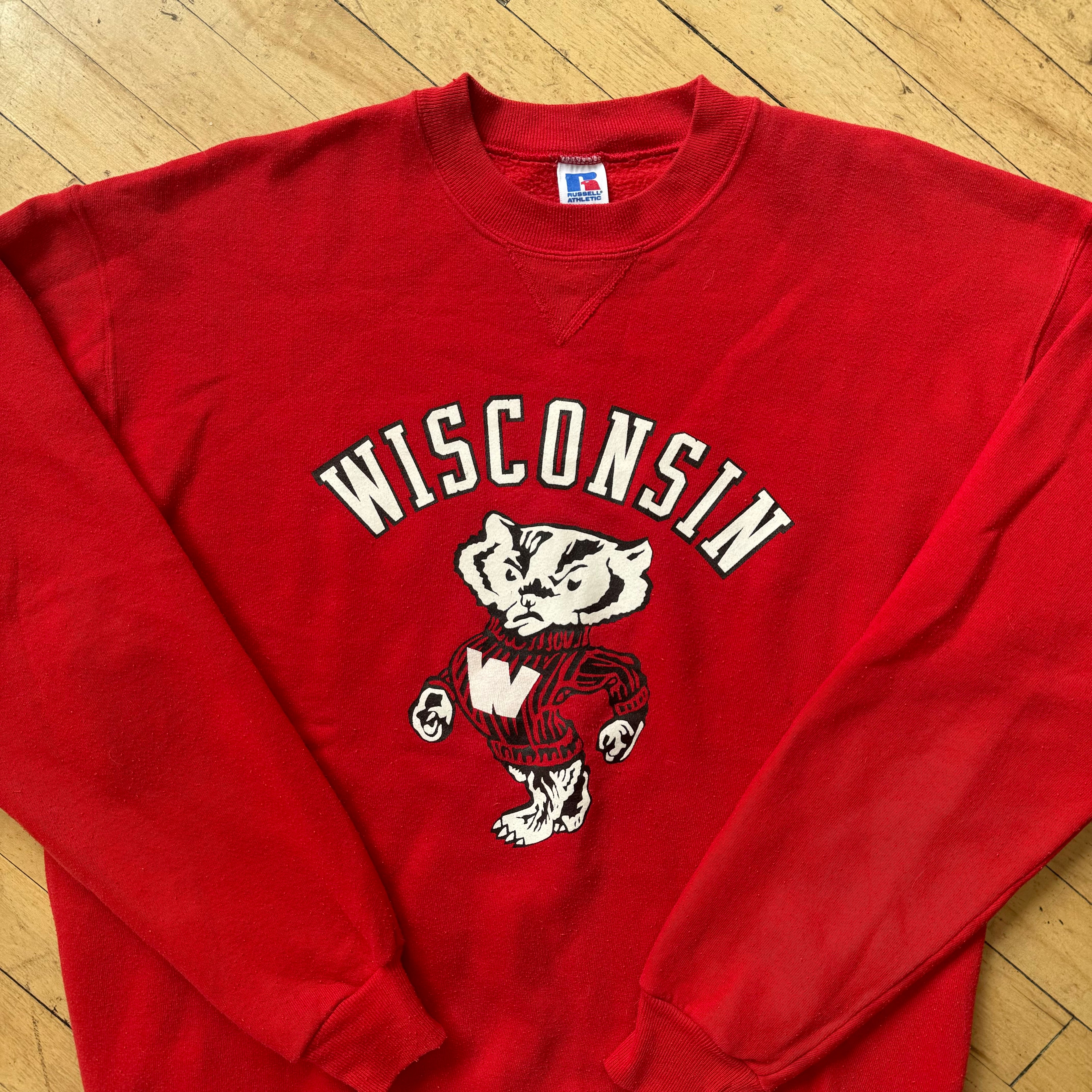 Vintage Russell Wisconsin CrewNeck Sz L