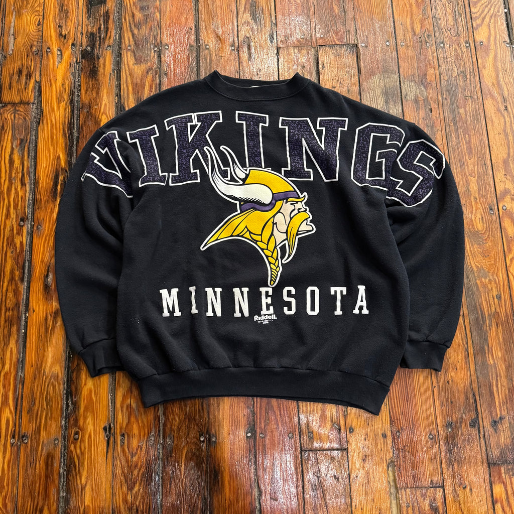 Vintage Minnesota Vikings SpellOut CrewNeck Sz XL