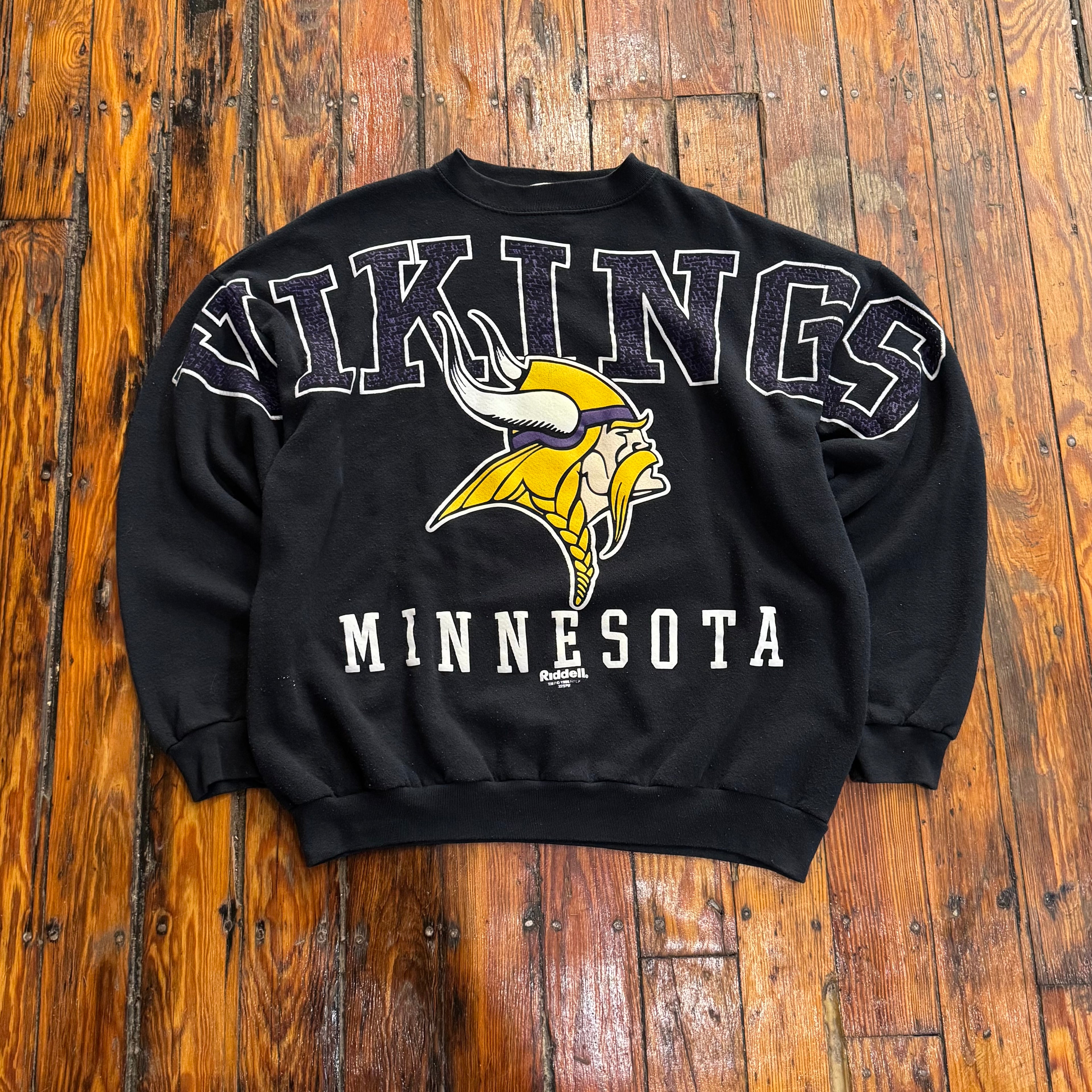 Vintage Minnesota Vikings SpellOut CrewNeck Sz XL