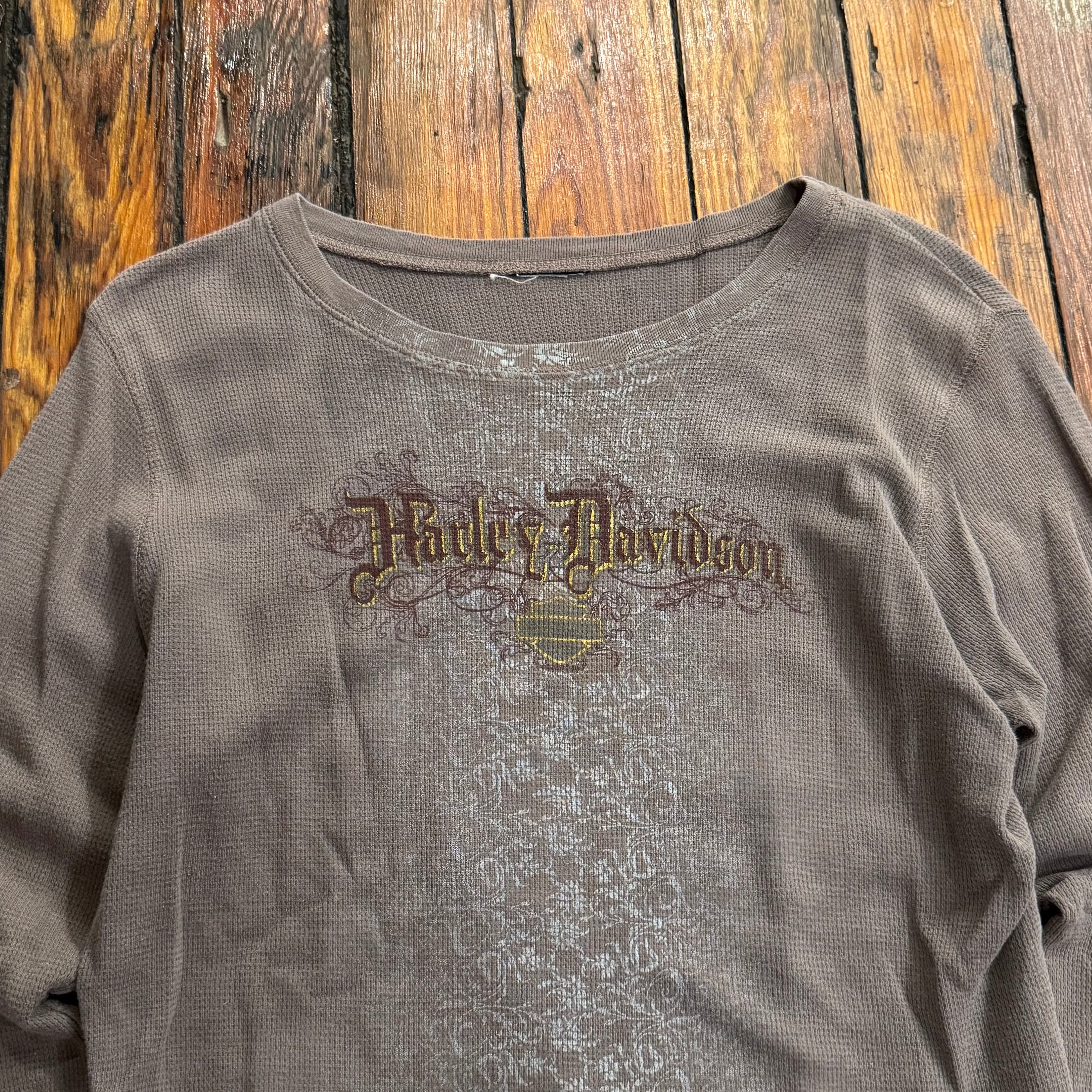 Y2K Thermal Harley Davidson Long Sleeve T-shirt Sz M