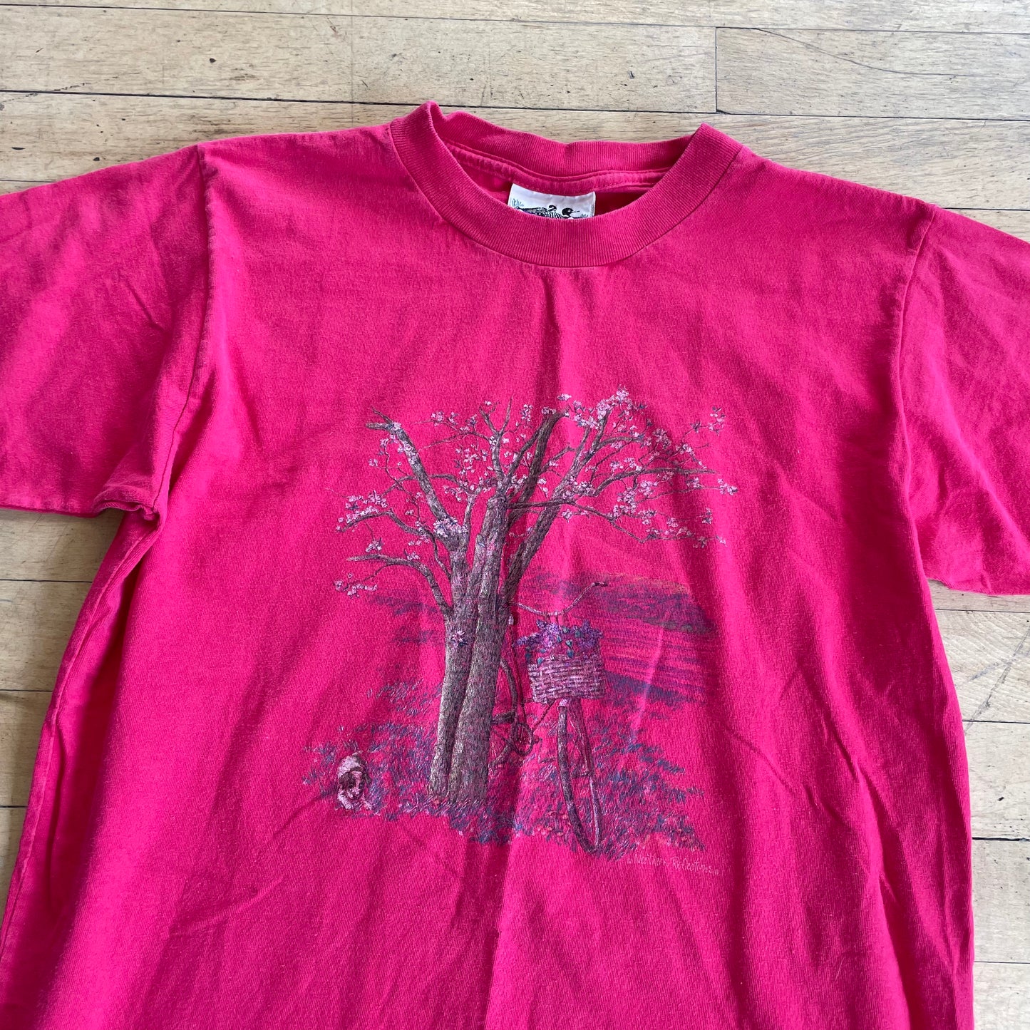 90s Pink Tree Graphic T-shirt Sz S