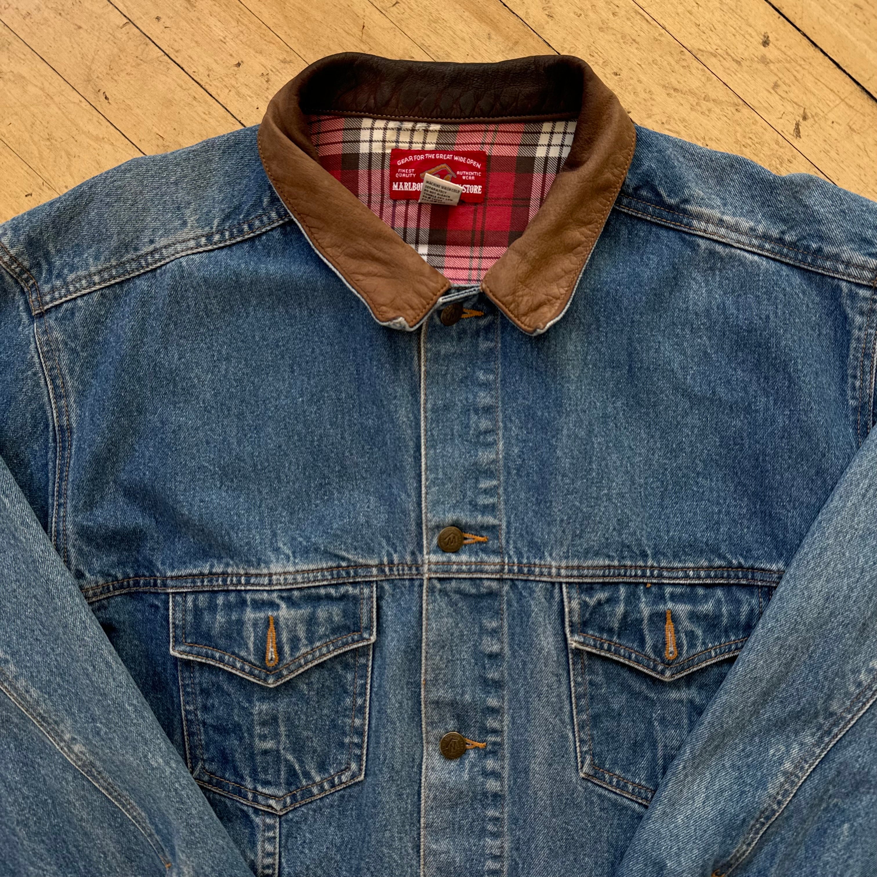 Vintage Marlboro Country Denim Jean Jacket Sz XL