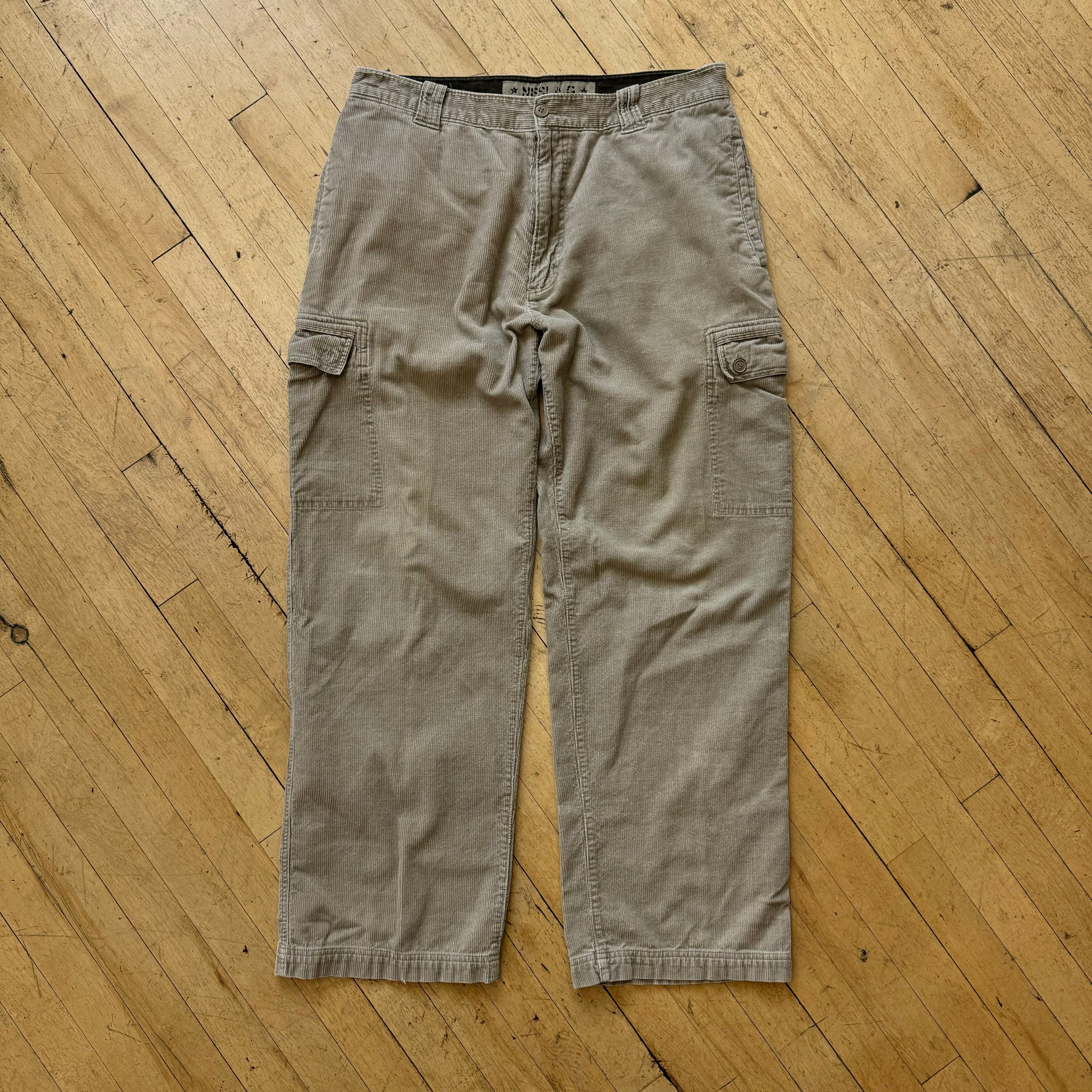 Vintage Corduroy Cargo Khaki Pants Sz 37x38