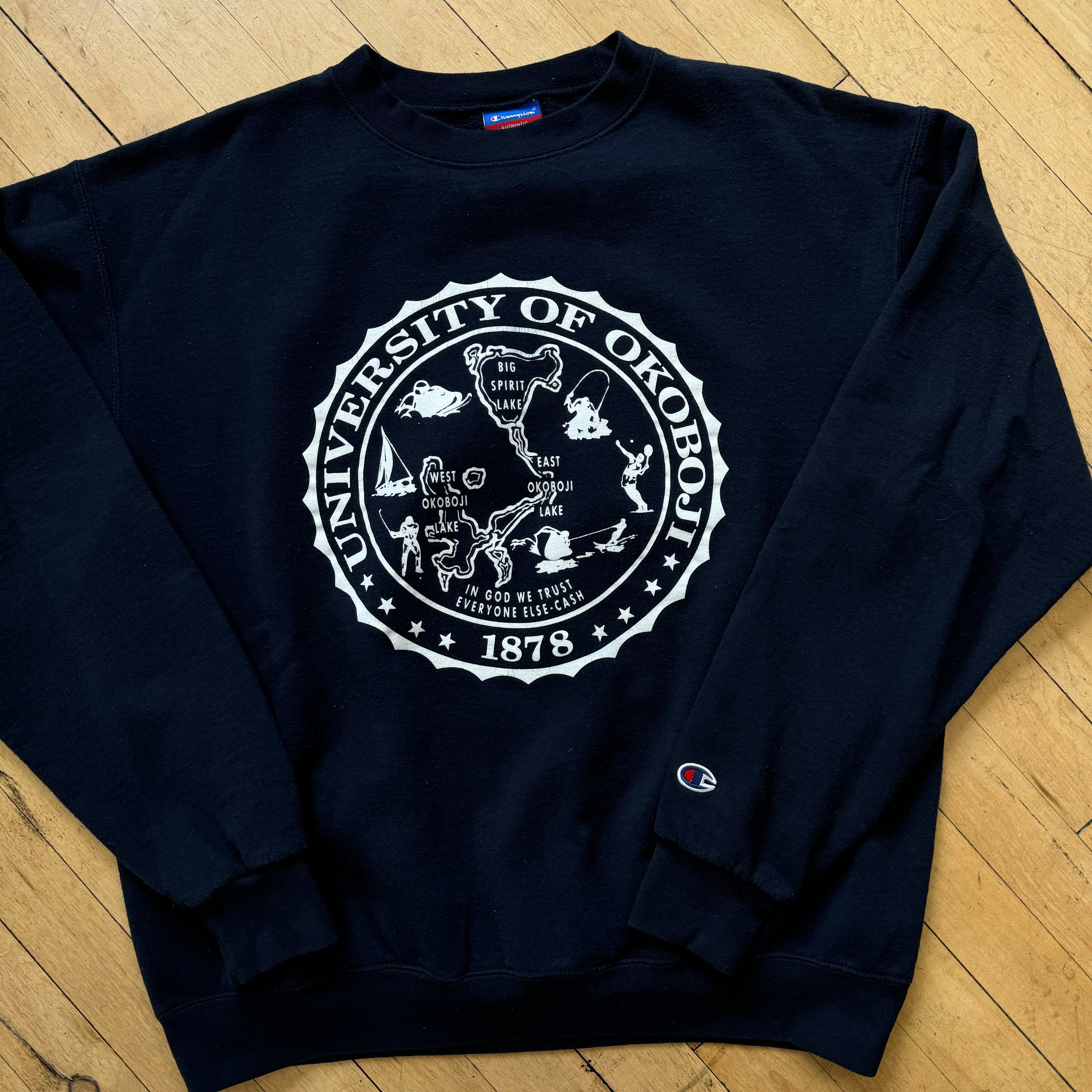 Y2K Okaboji University Champion CrewNeck Sz L
