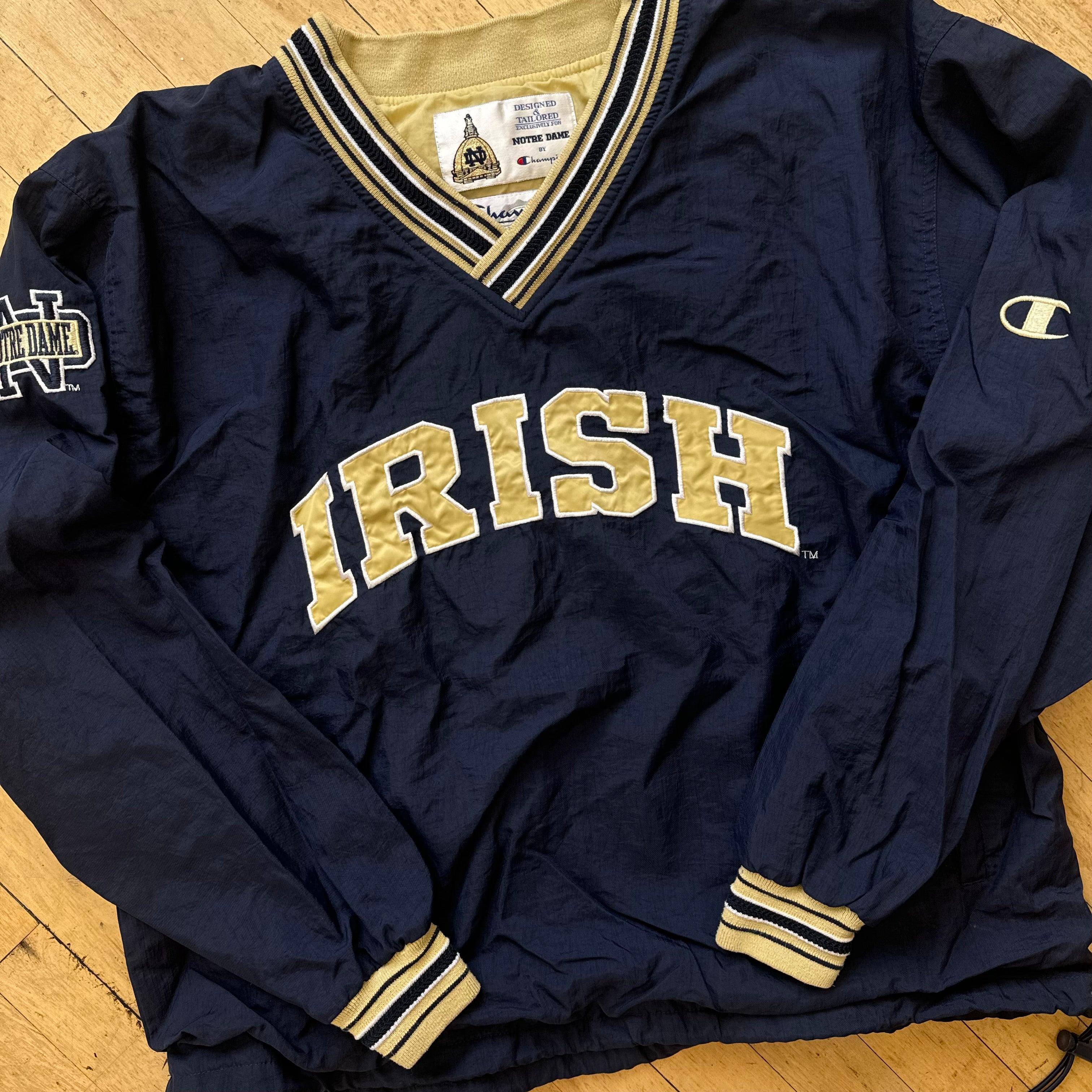 Vintage Champion Notre Dame Pullover Jacket Sz XL