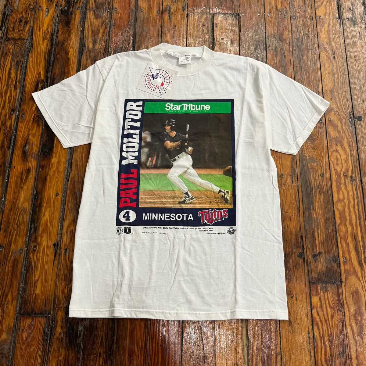 Vintage Minnesota Twins Paul Molitor Star Tribune T-shirt Sz XL (NEW)
