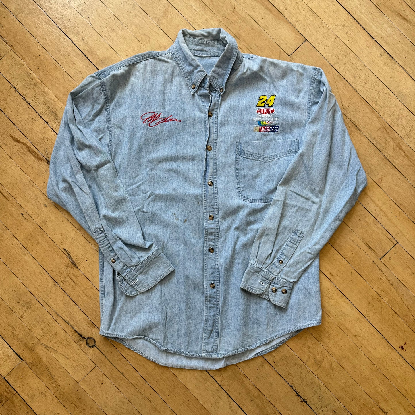 Vintage Nascar #24 Jean Button Up T-shirt Sz M