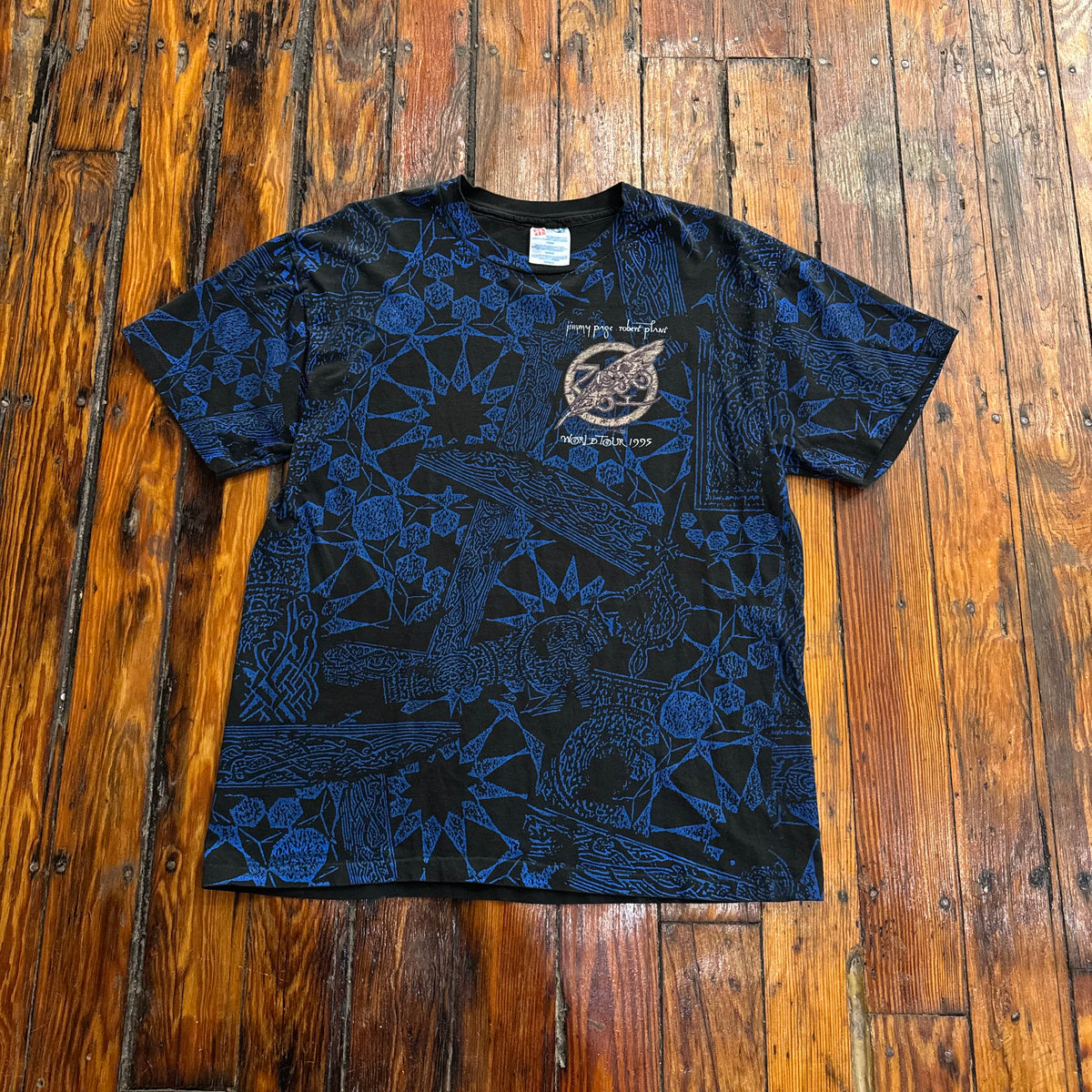 Vintage Jimmy Page & Robert Plant Tour AOP T-shirt Sz L