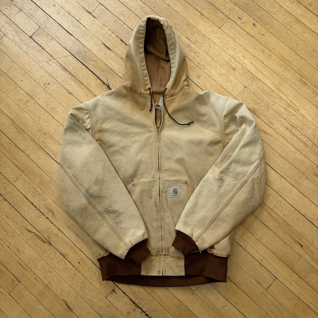 Vintage Faded Carhartt Hooded Jacket Sz L