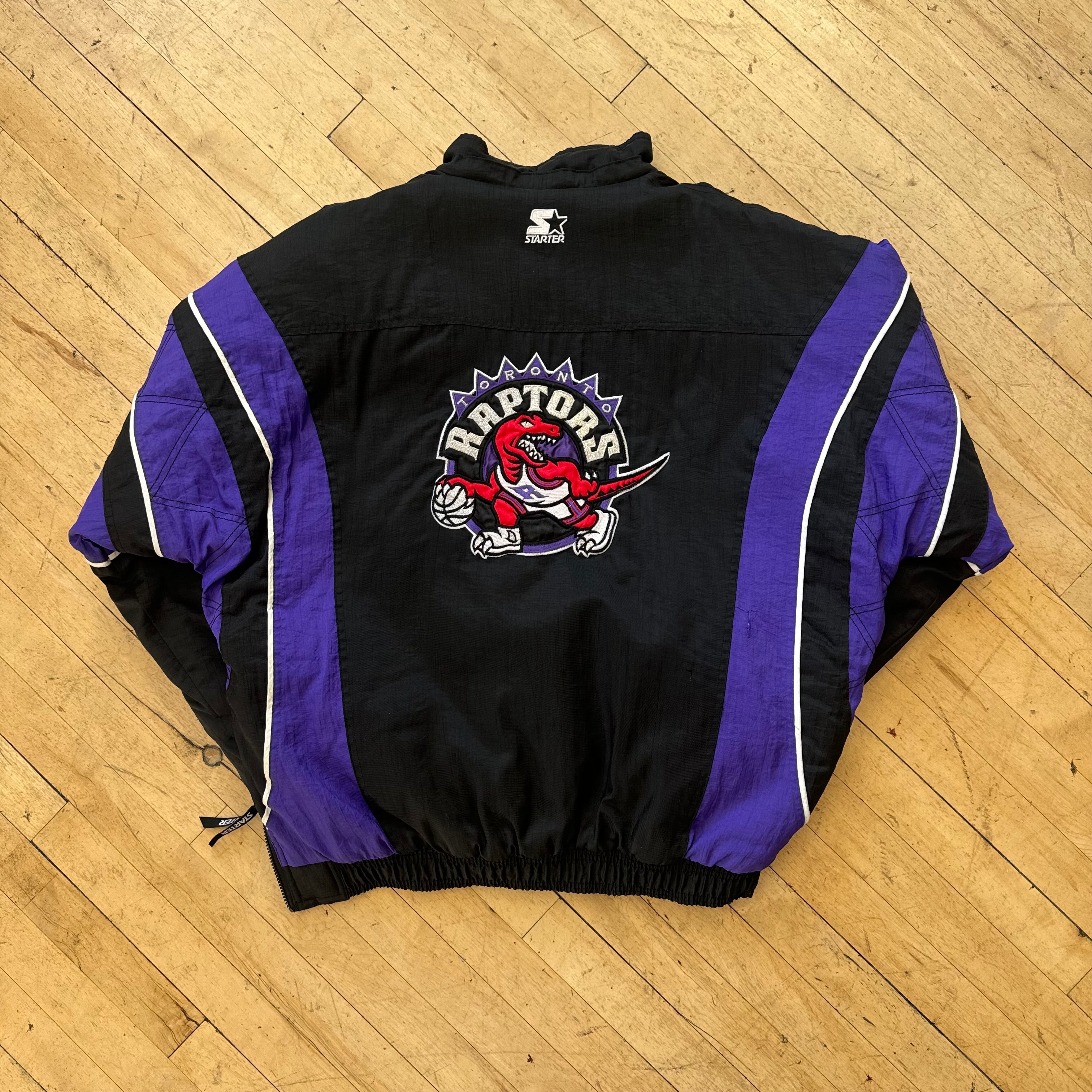 Vintage Toronto Raptors NBA Quarter Zip Starter Jacket Sz XL