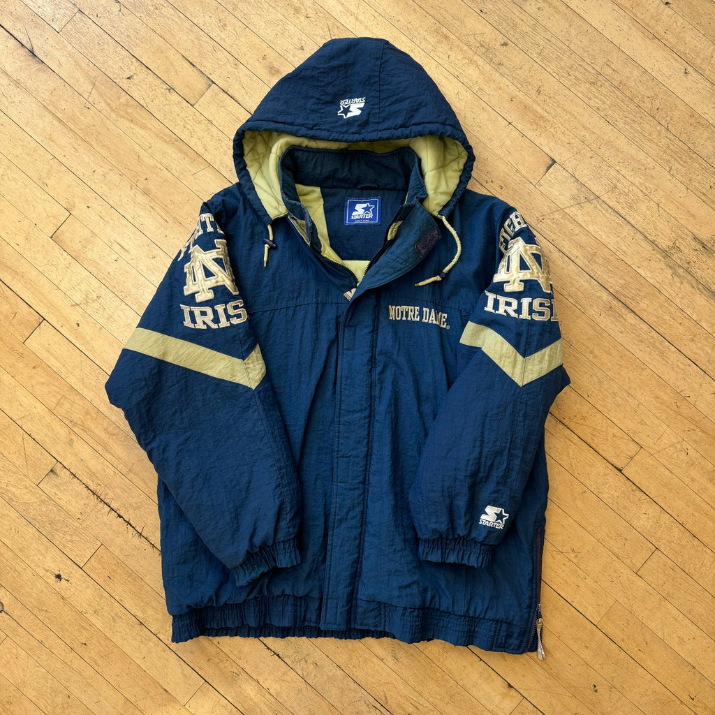 Vintage Notre Dame Starter Puffer Jacket Sz XL