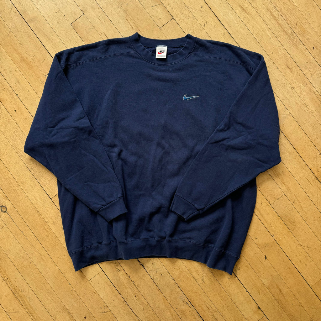 Vintage Navy Nike Simple Swoosh Crewneck Sz XXL