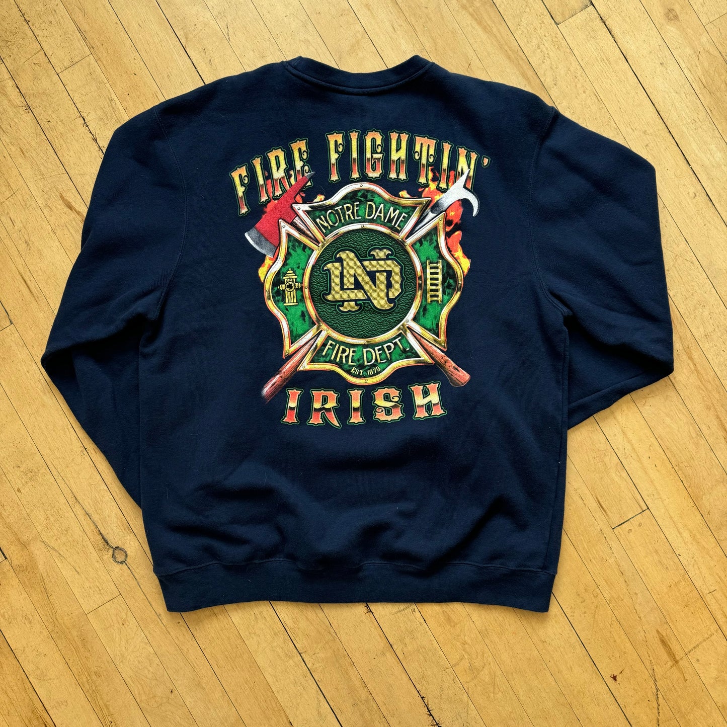 Adidas Notre Dame Fire fighting CrewNeck Sz XL