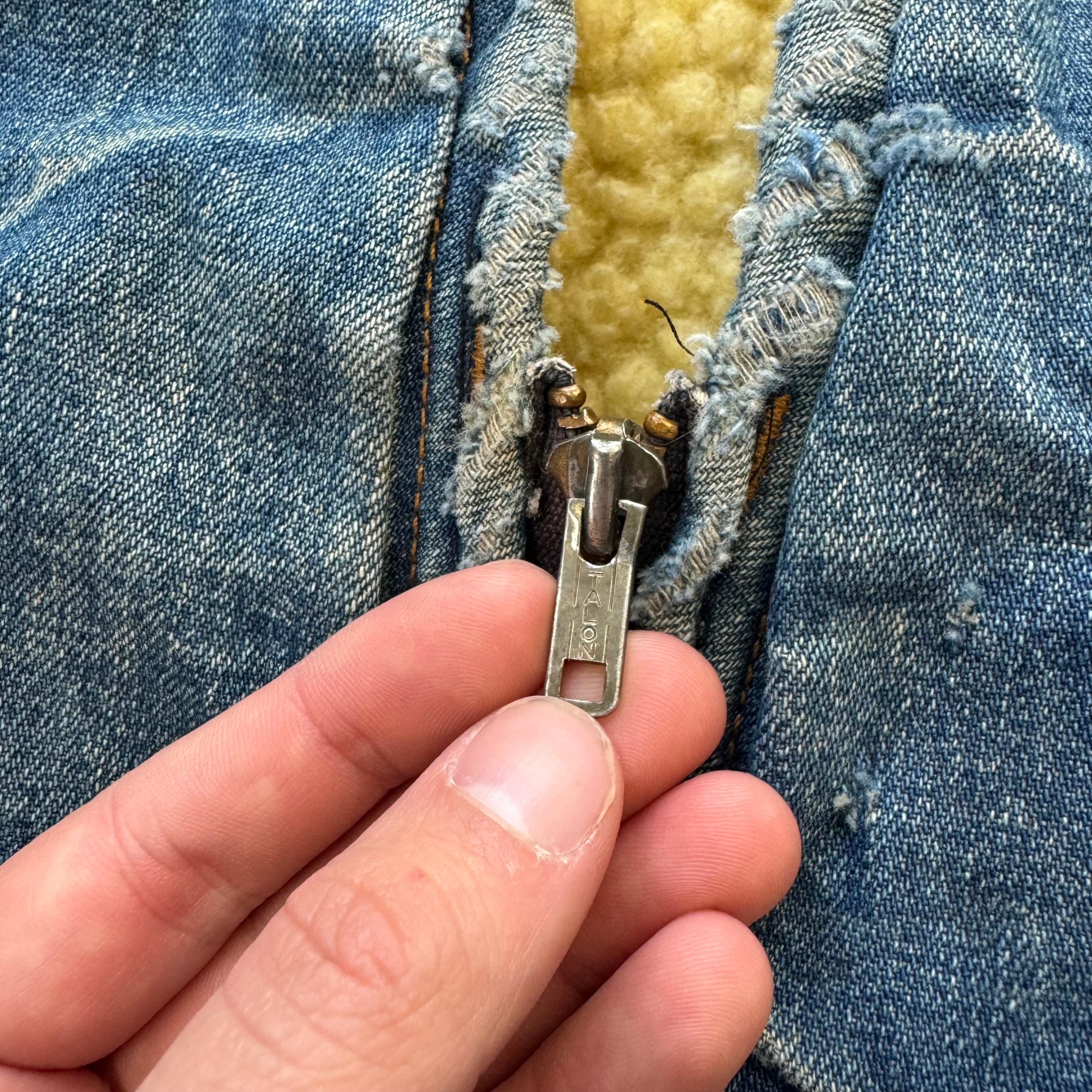 Vintage 70’s Sherpa Lined Denim Vest Sz L