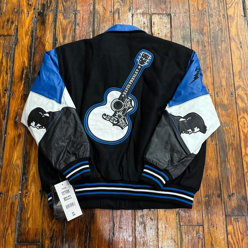 Vintage Elvis Presley Leather Bomber Jacket Sz XL (NEW)