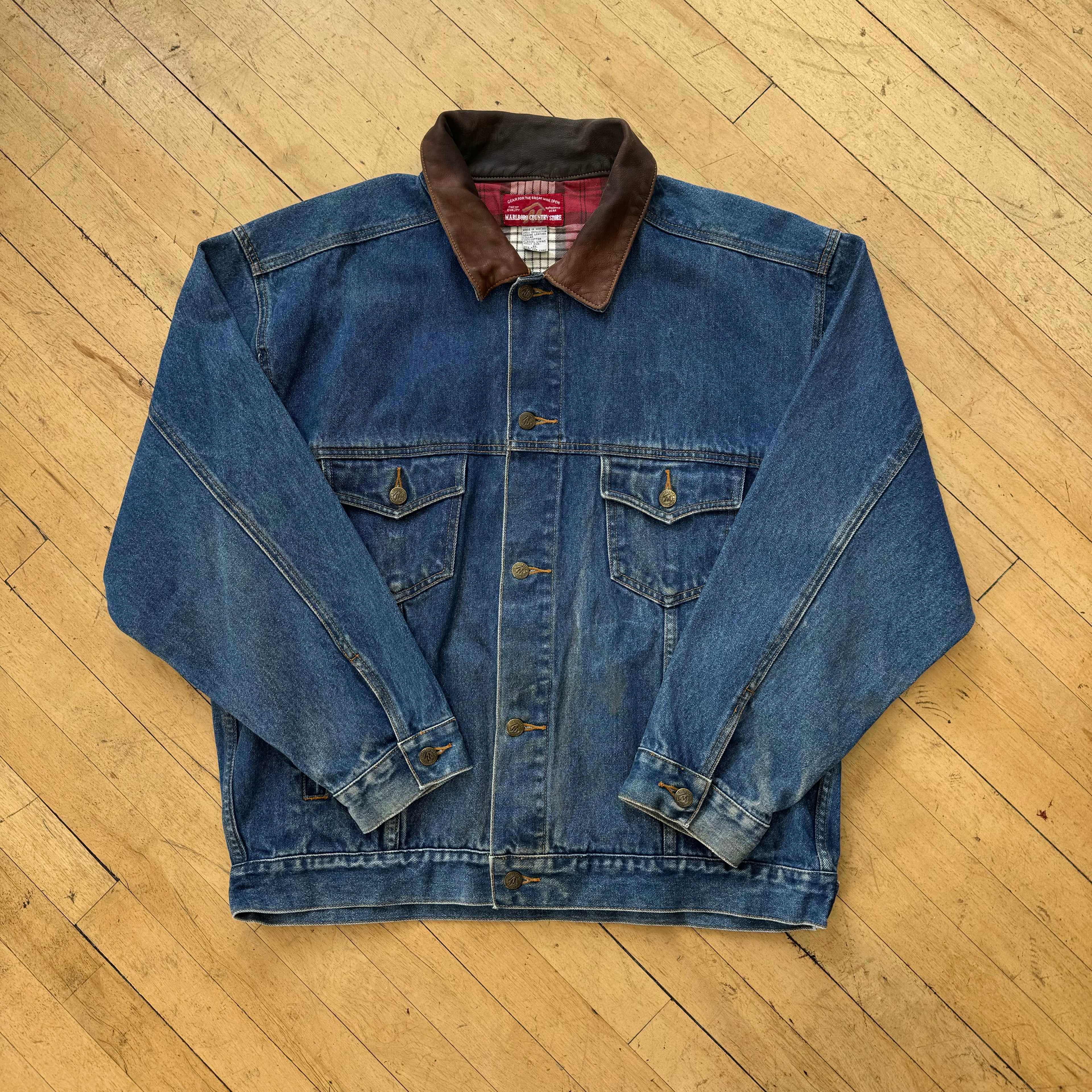 Vintage Marlboro Country Denim Jean Jacket Sz XL
