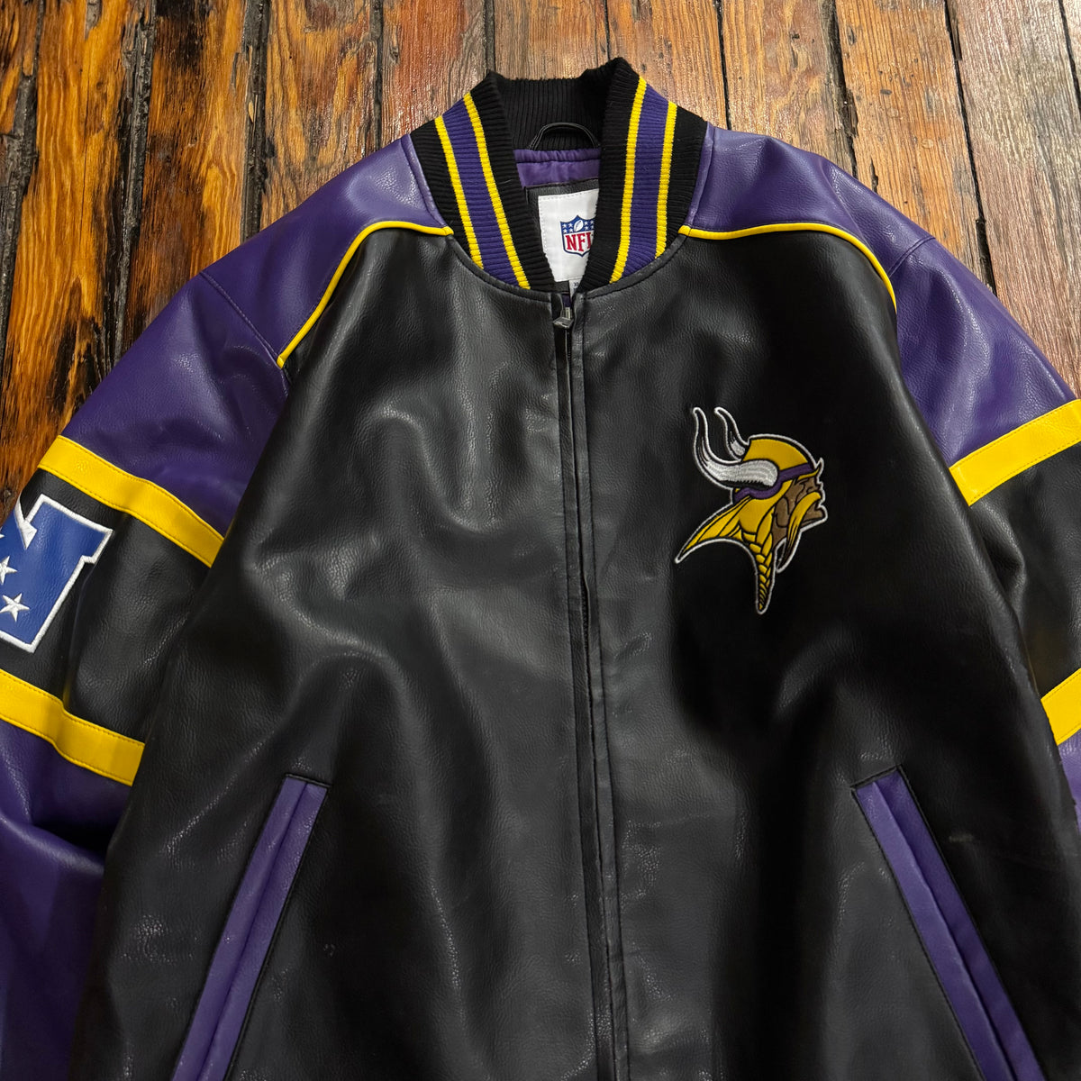 Vintage Leather Minnesota Vikings Jacket Sz XL