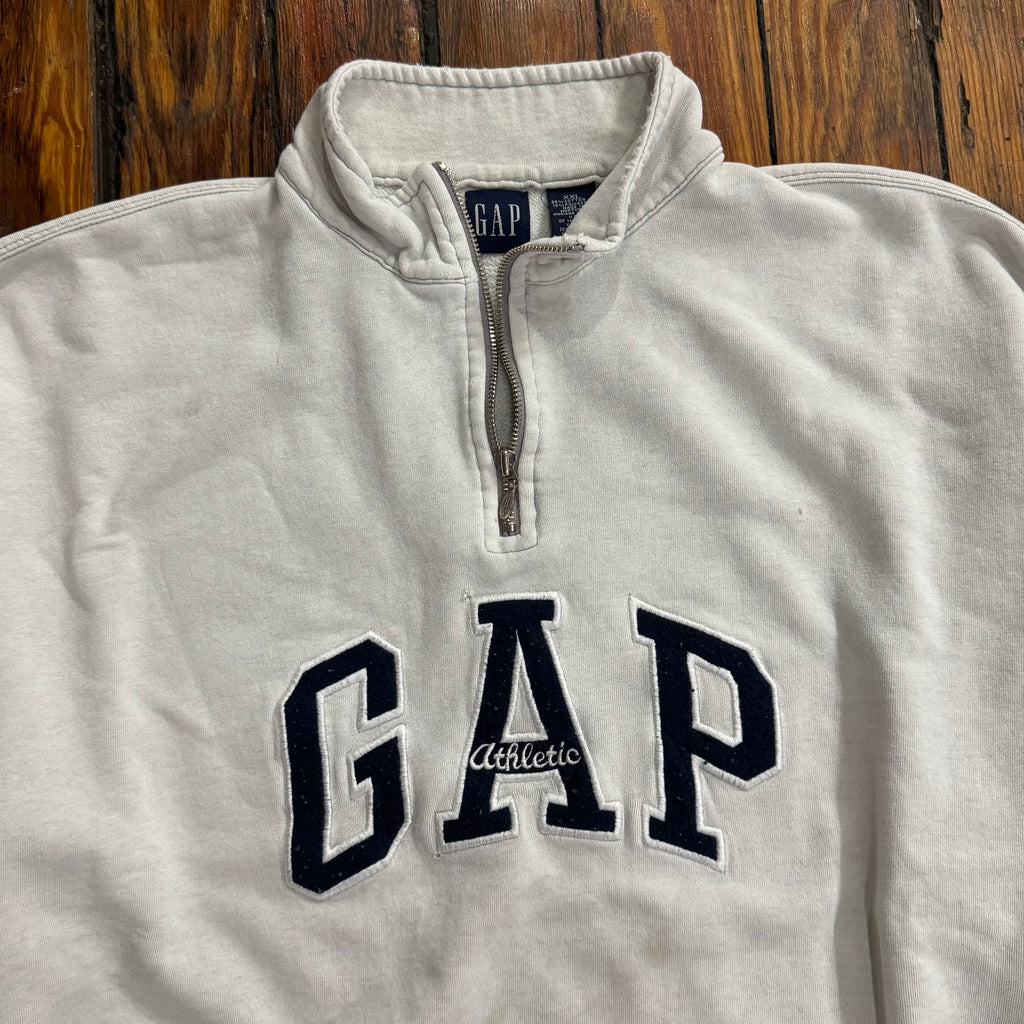 Vintage Gap Athletics SpellOut Quarter Zip Sz XXL