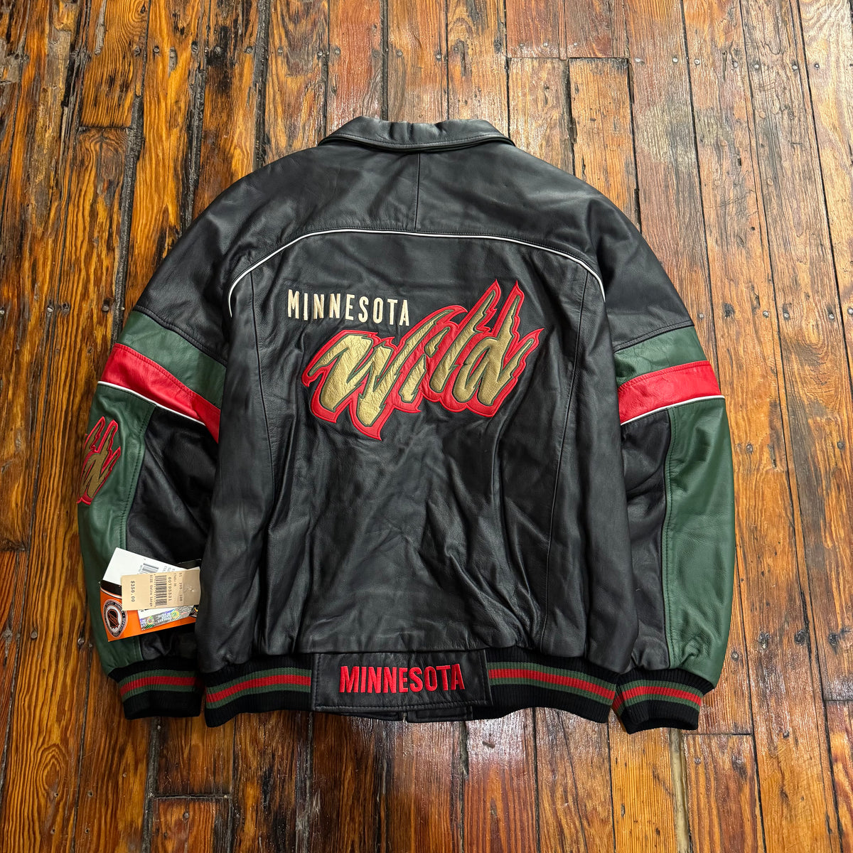 Vintage Minnesota Wild Carl Banks Leather Jacket Sz XL (NEW)