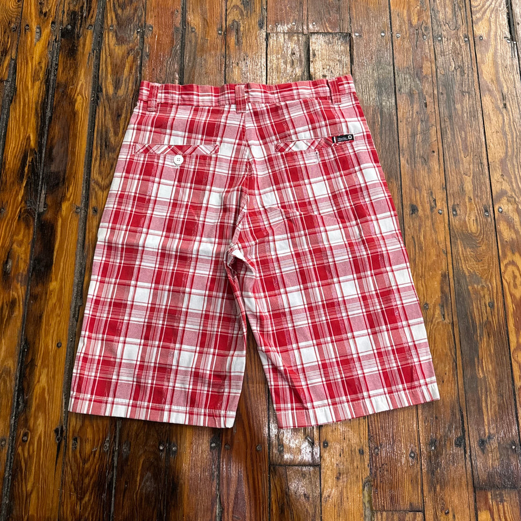 Y2K Plaid SouthPole Khaki Shorts Sz 34