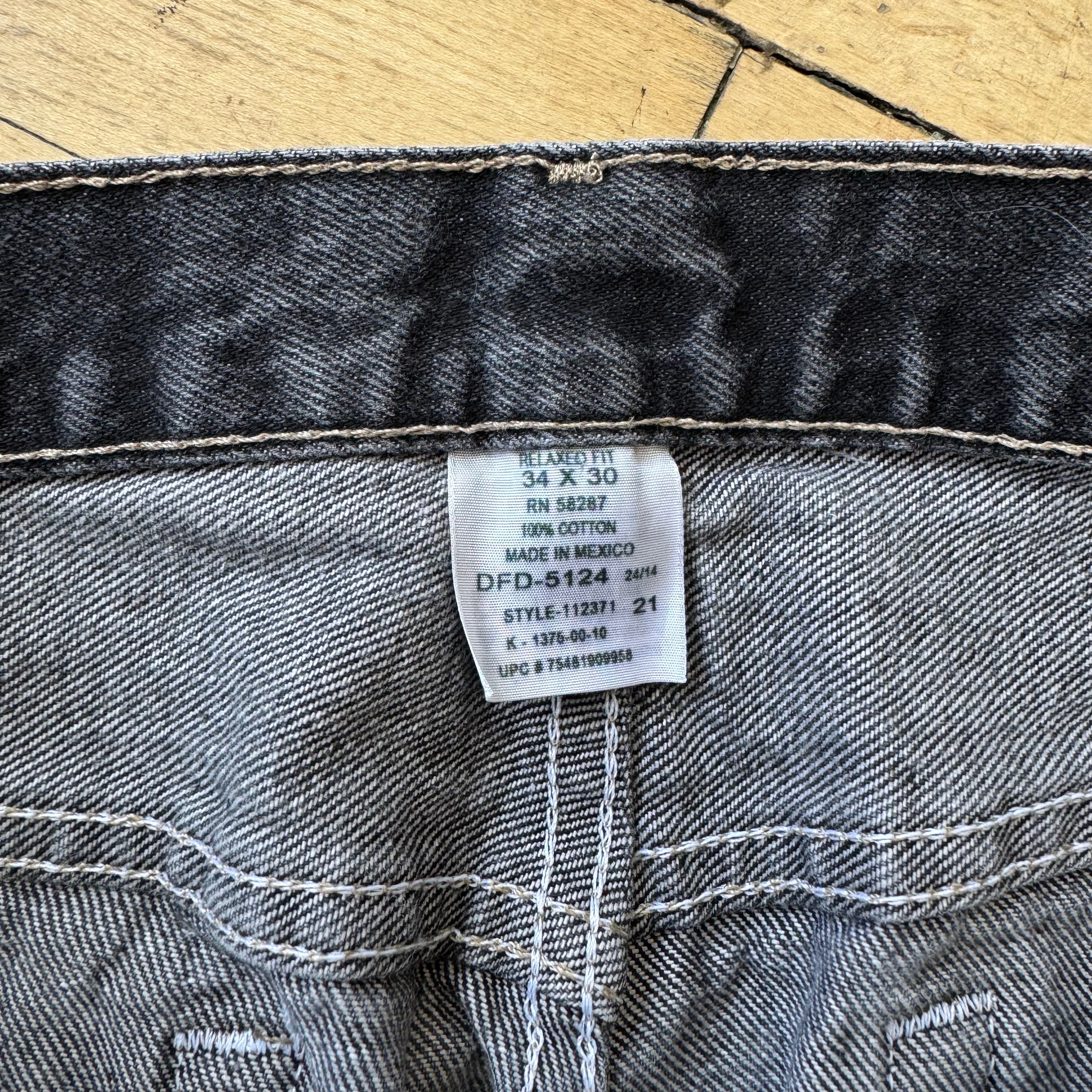 Vintage Faded Black Denim Jeans Sz 34x30