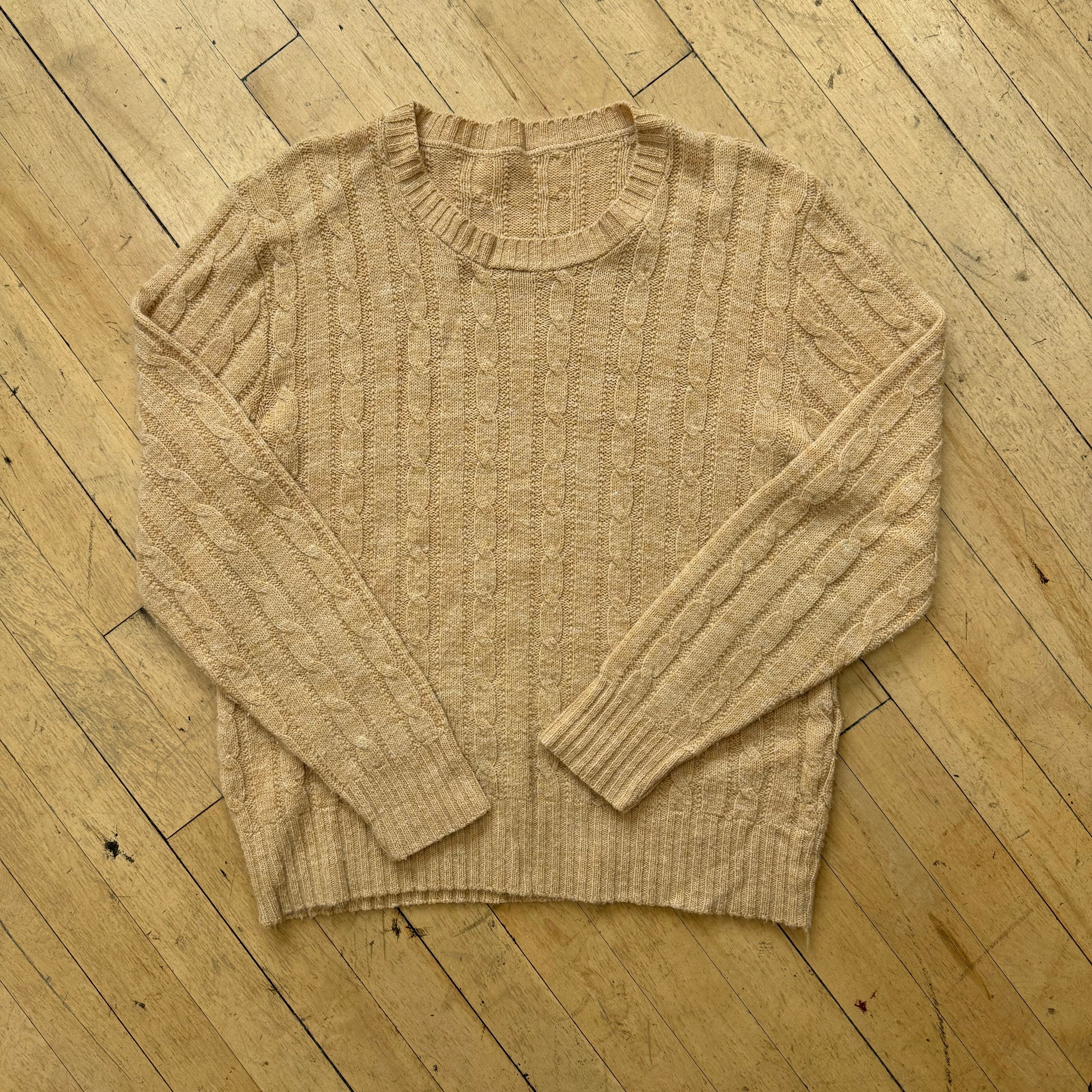 Vintage Tan Knit Sweater Sz M