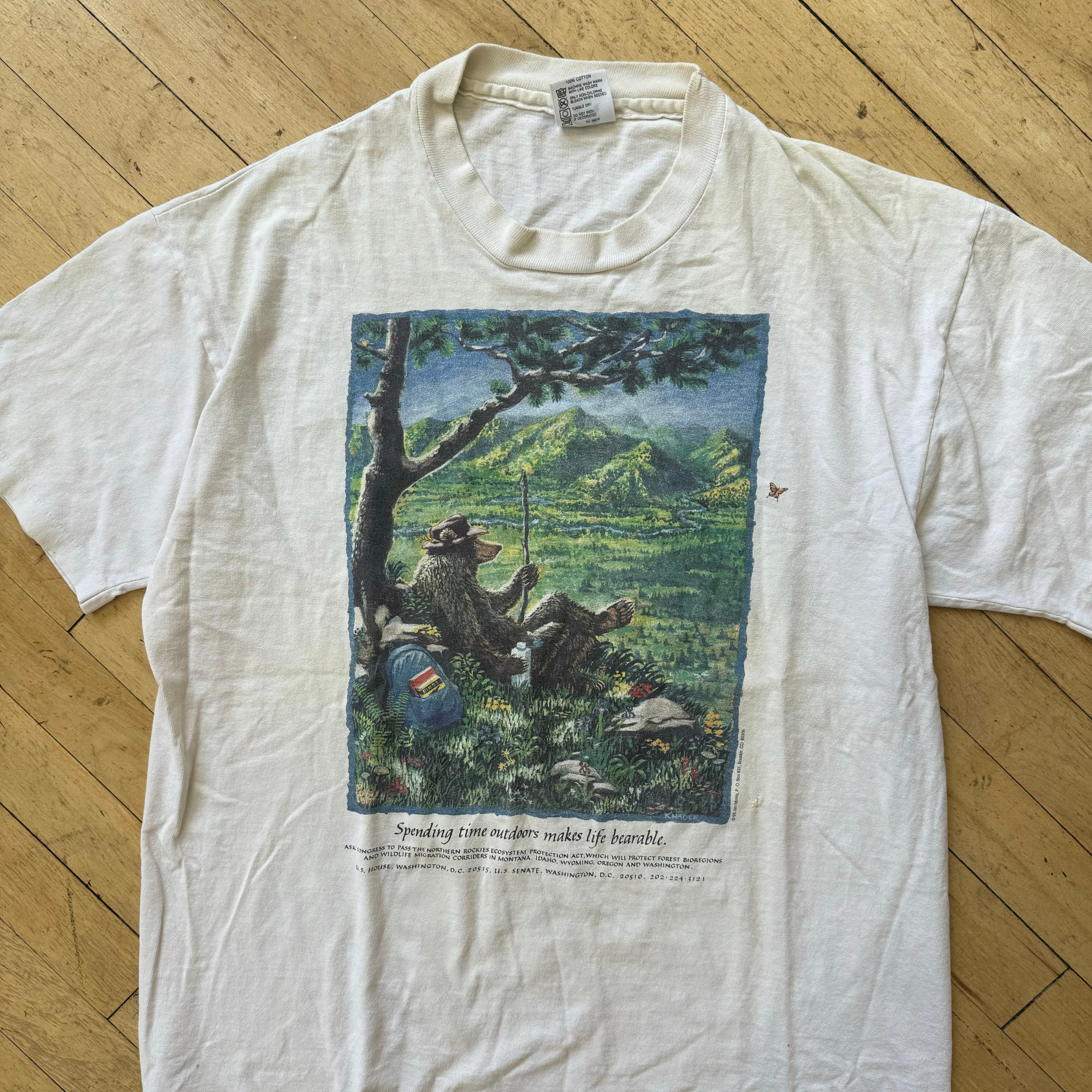 Vintage Spring Time outdoors Art T-shirt Sz L
