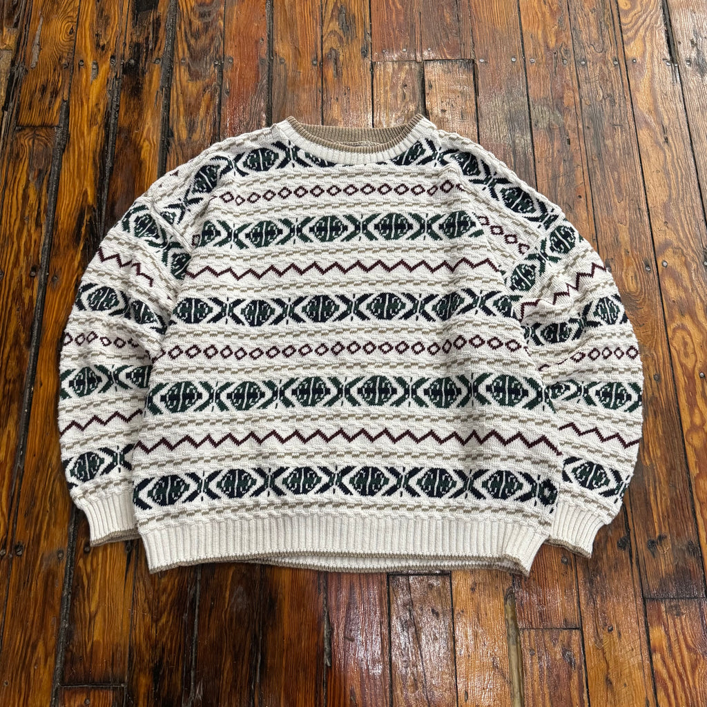 Vintage Knit Patterned Sweater Sz XL