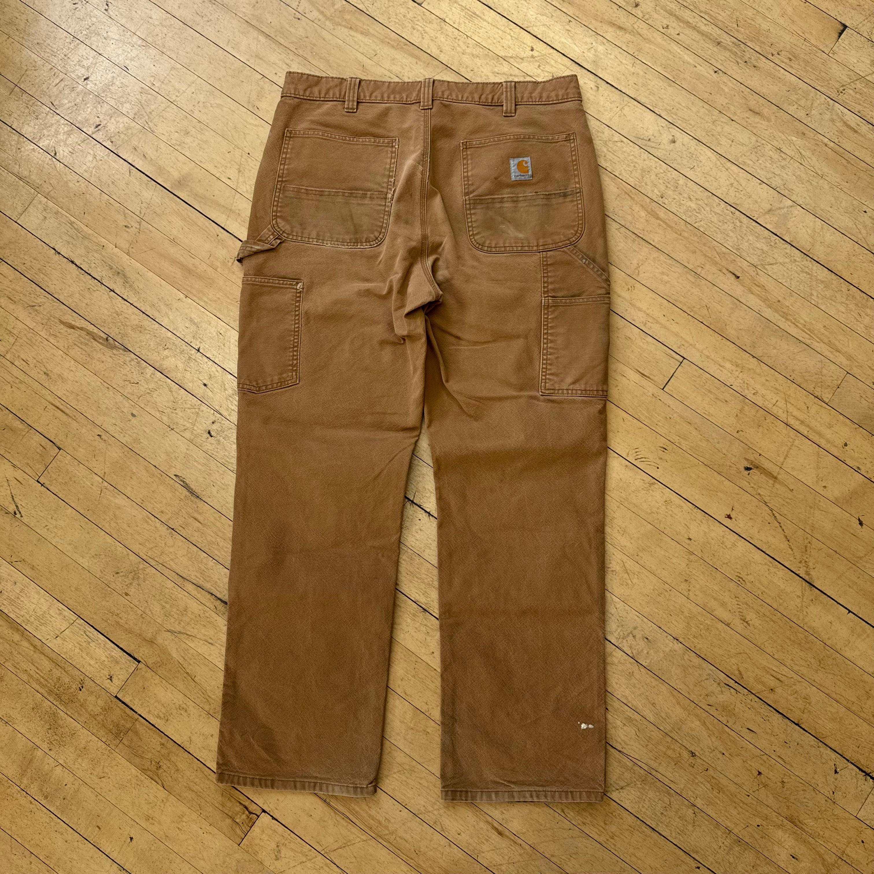 2000s Carhartt Khaki Double Knee denim Jeans Sz 34x34