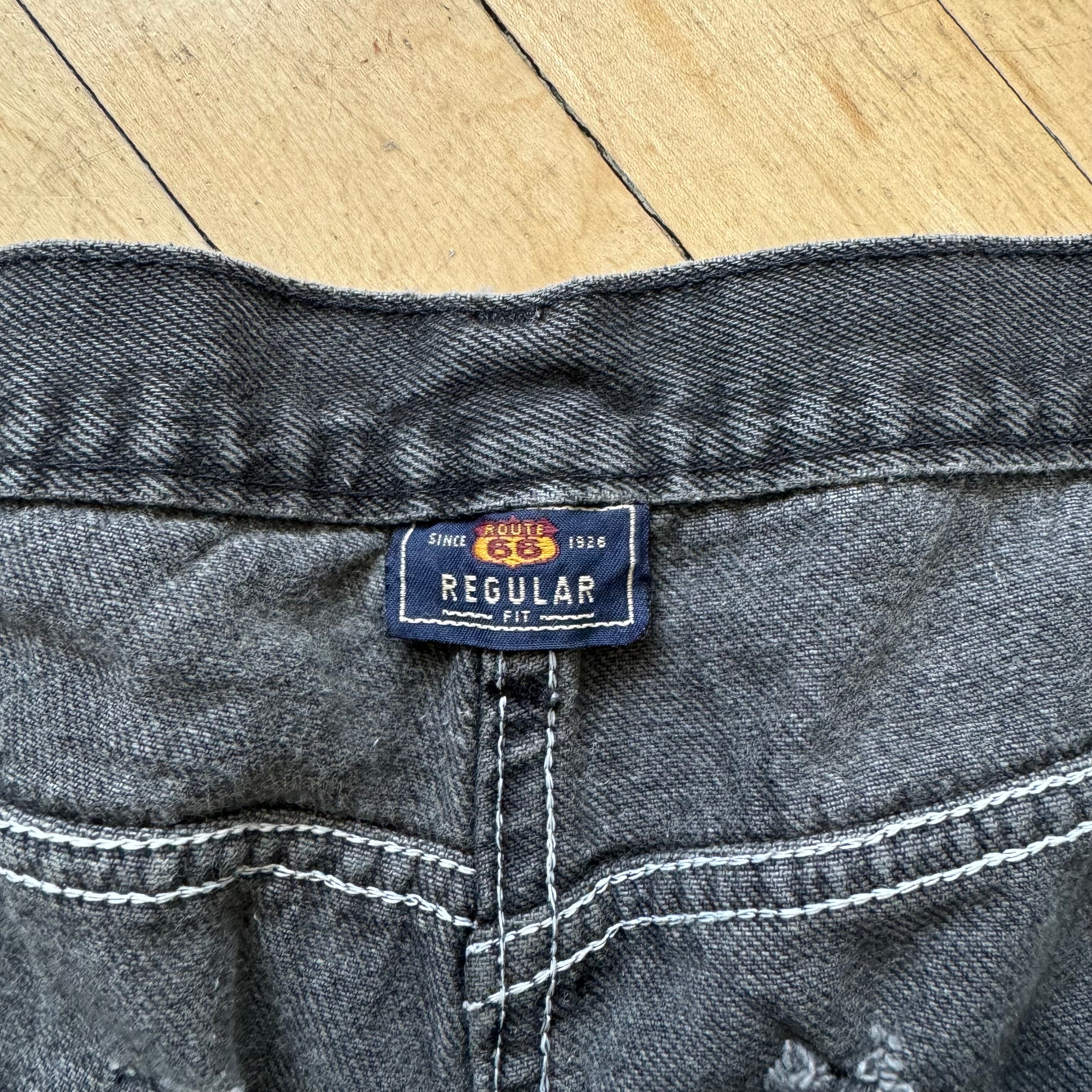 Vintage Route 66 Black Denim Jeans Sz 34x32