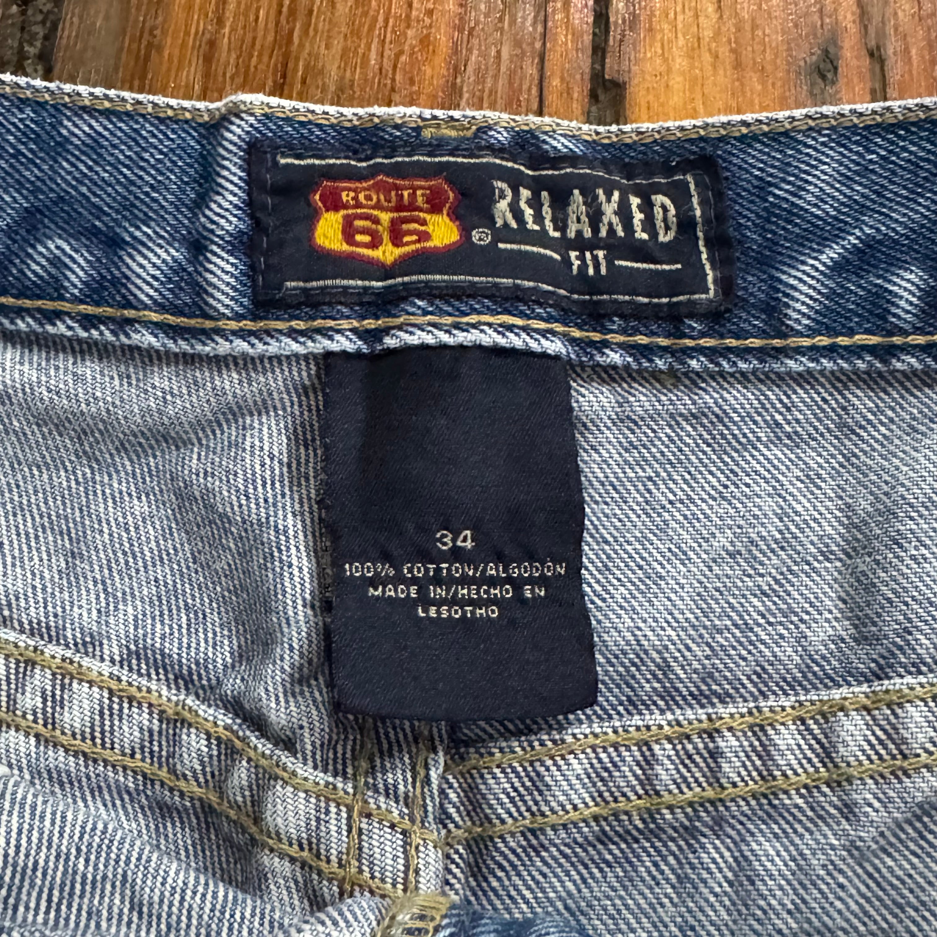 Vintage Route 66 Denim Jean Shorts Sz 34