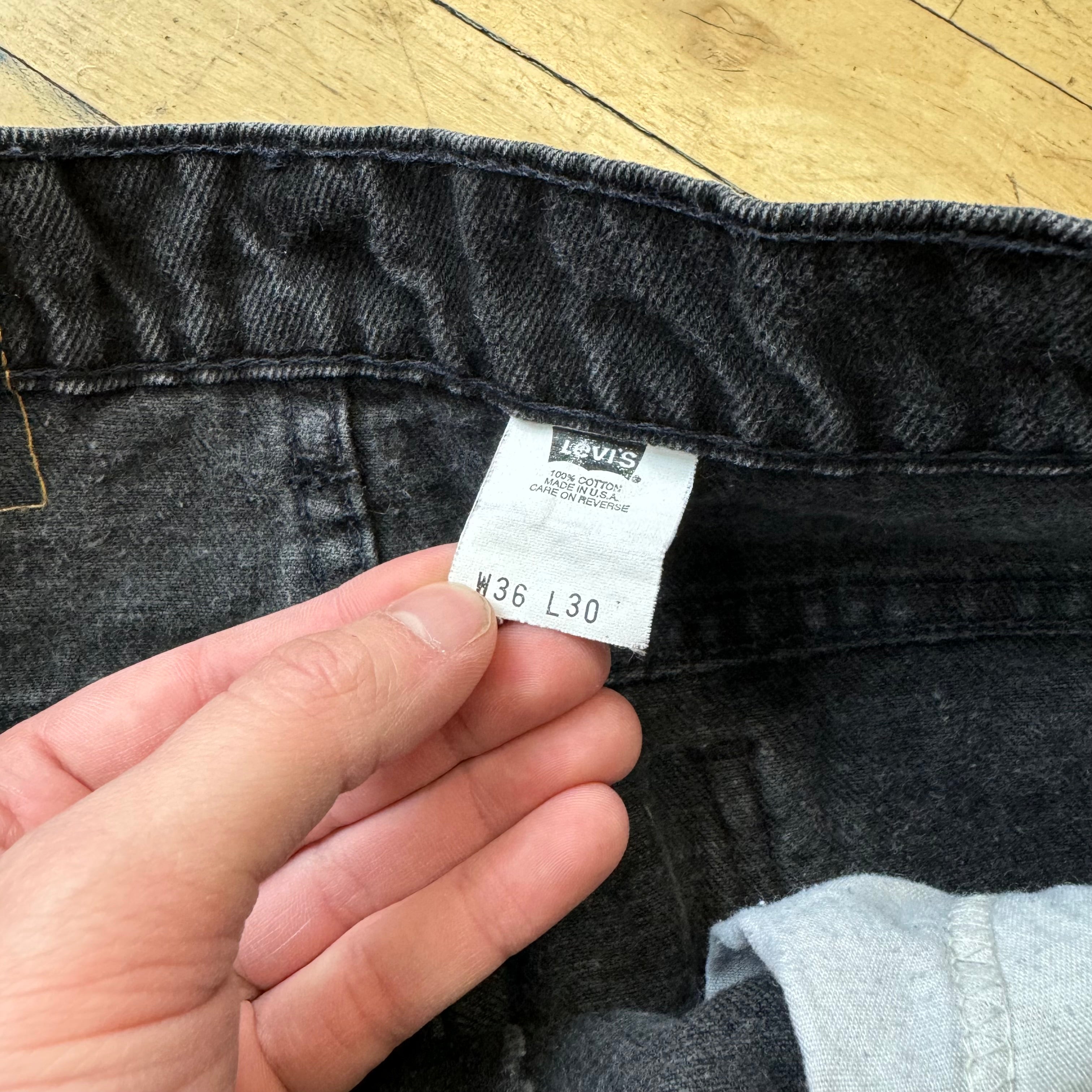 Vintage BLK Orange Tab Levi Denim Jeans Sz 36x30
