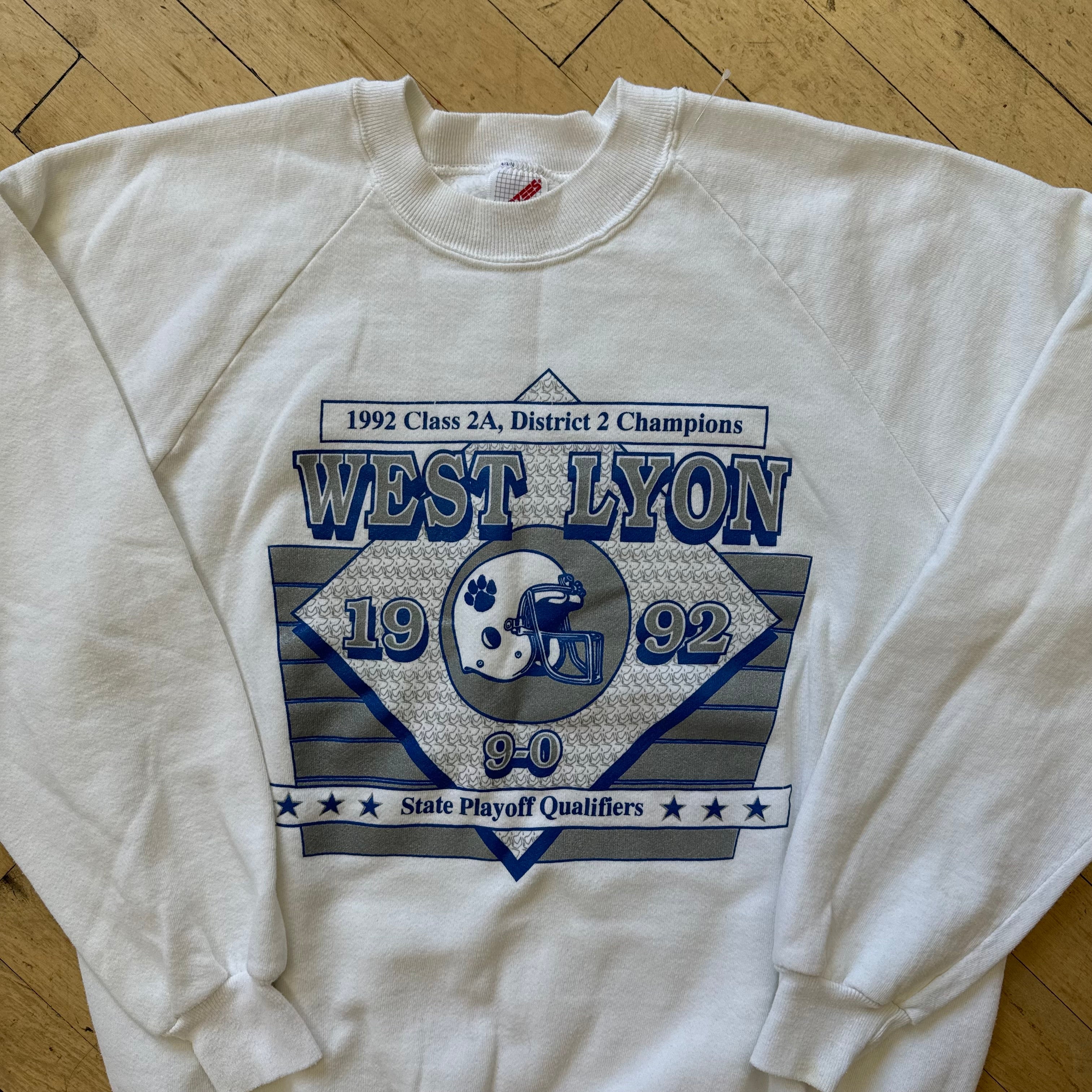 Vintage West Lyon Football CrewNeck Sz L