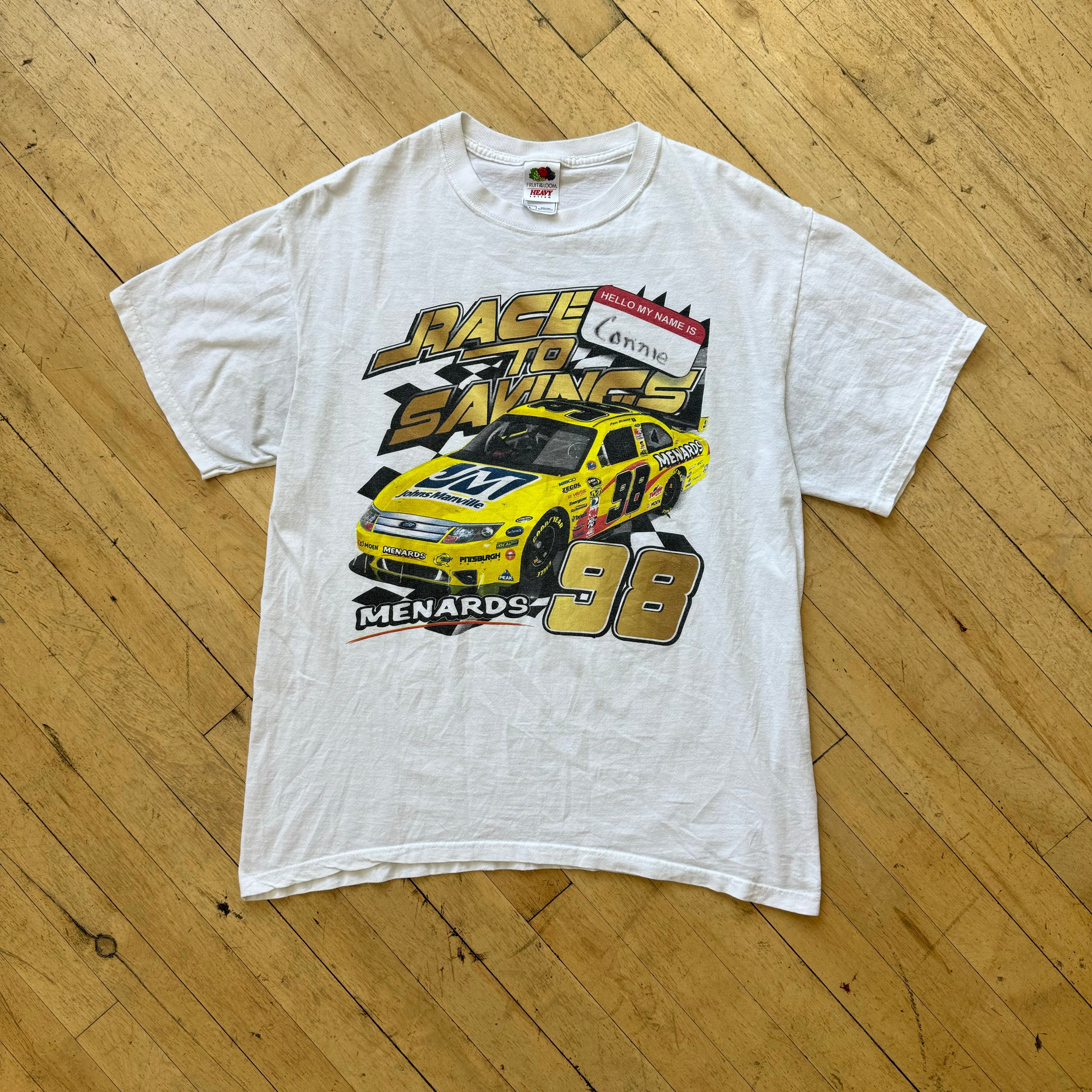 Y2K Nascar Race To Saving Menards T-shirt Sz L