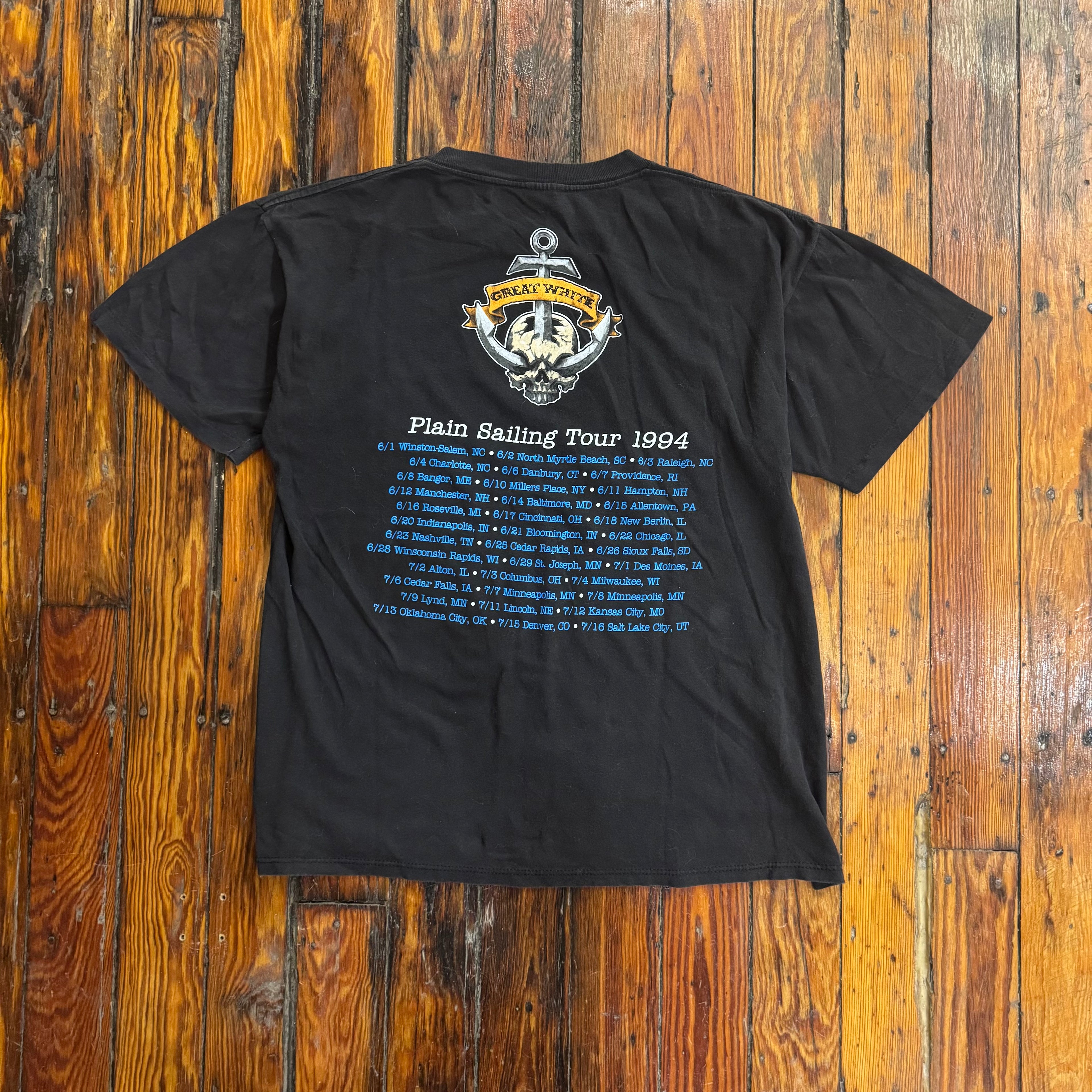 Vintage Great White Sail Away Tour T-shirt Sz XL