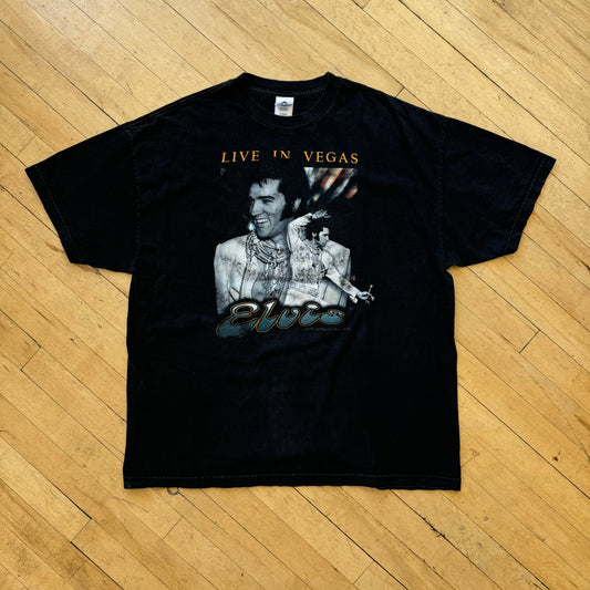 Vintage Live In Vegas Elvis T-shirt Sz XXL