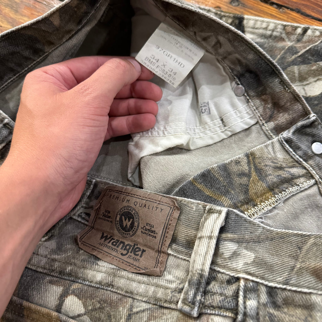 Vintage Wrangler Camo Denim Jeans Sz 34x34