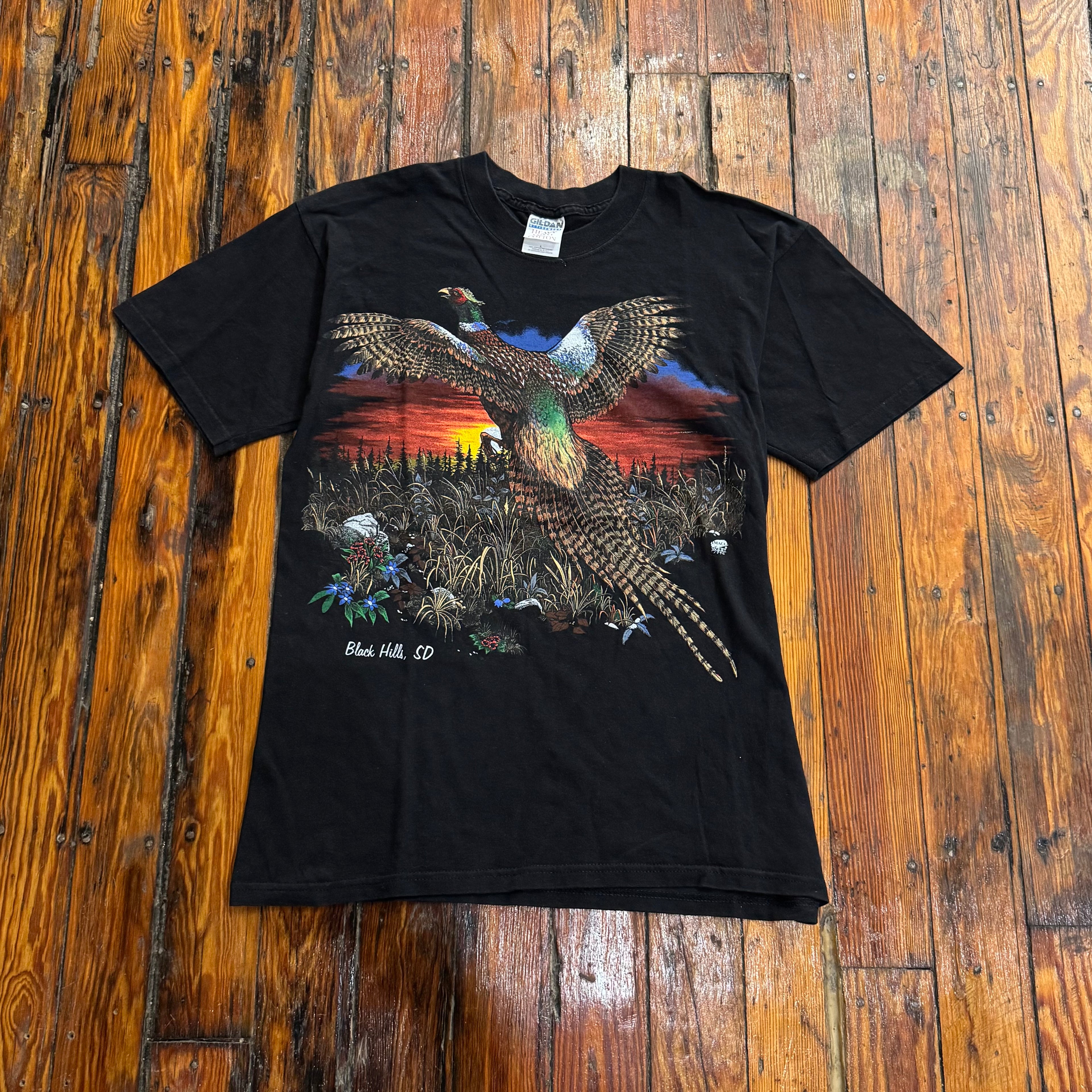 Vintage South Dakota Black Hills Pheasant T-shirt Sz L
