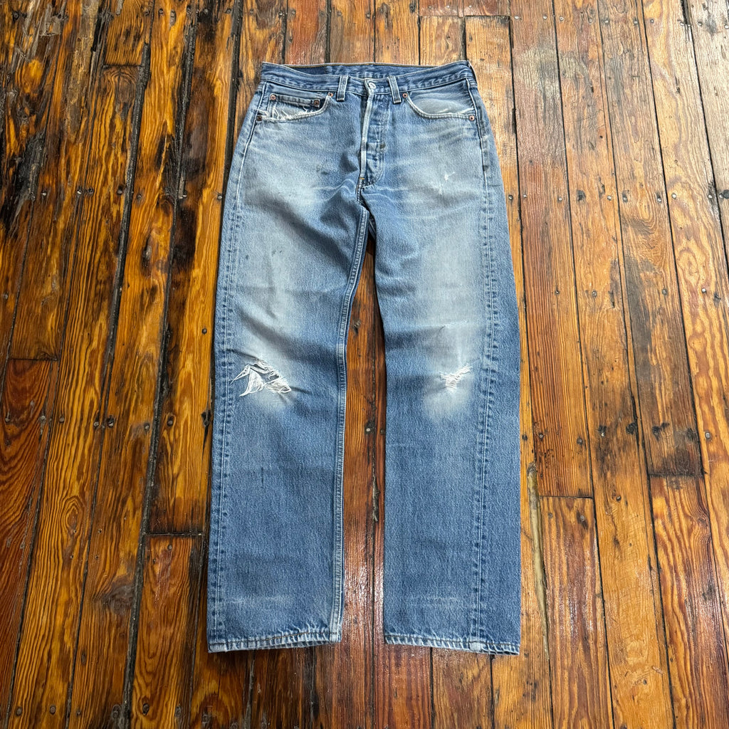 Vintage Thrashed Levi 501 Denim Jeans Sz 31x32