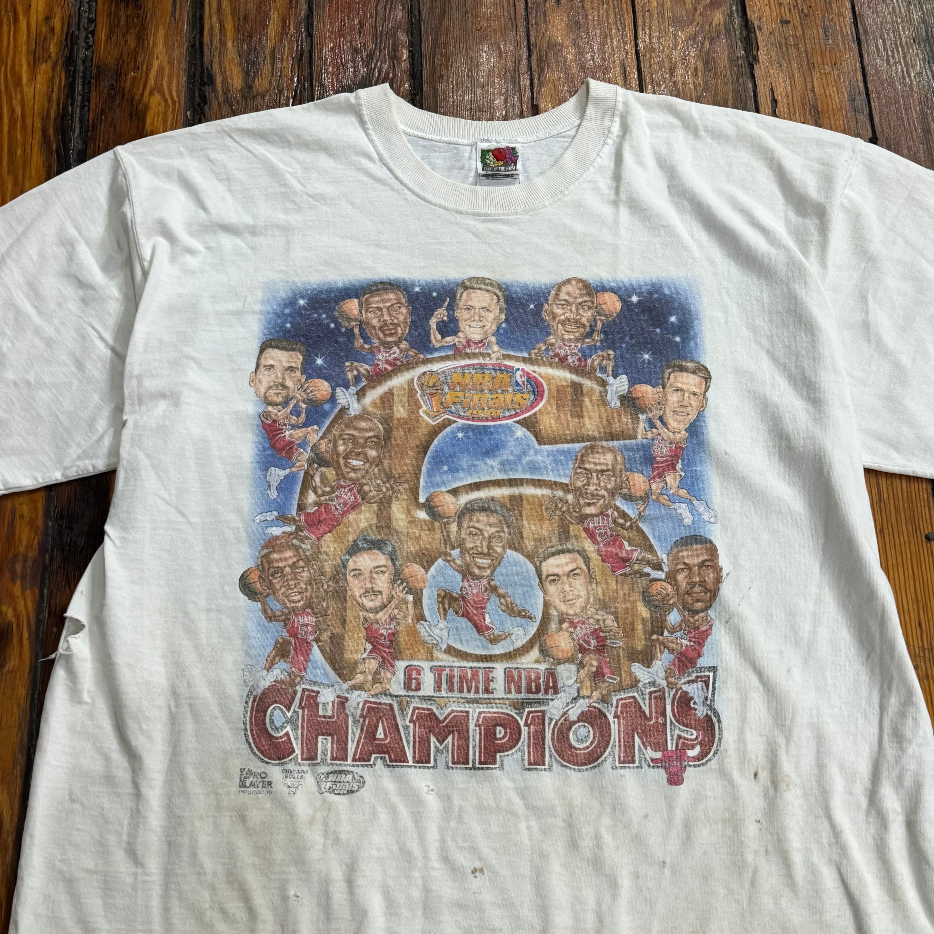 Vintage Chicago Bulls Six Time Champions T-shirt Sz XL