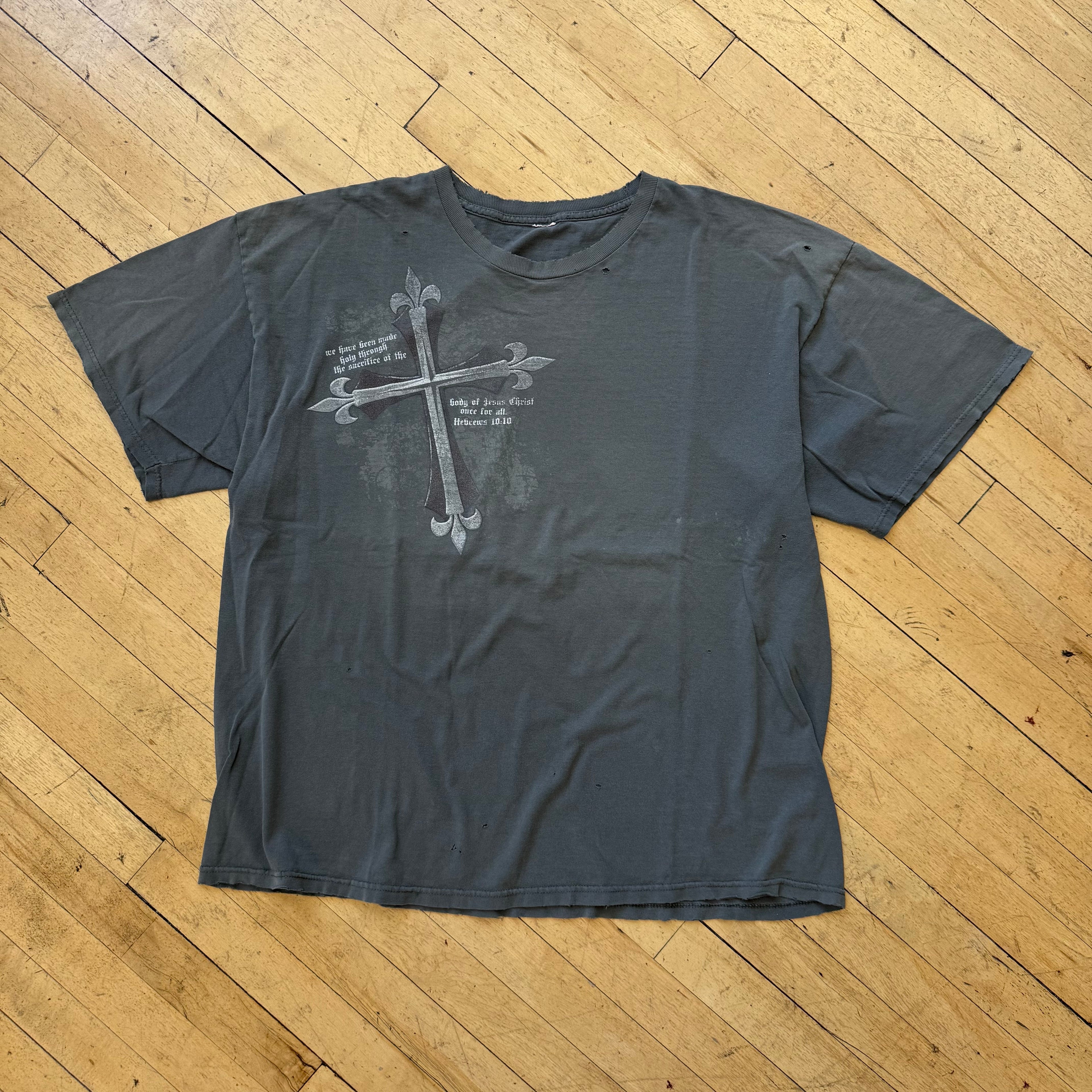 Vintage Faded Religious T-shirt Sz XL