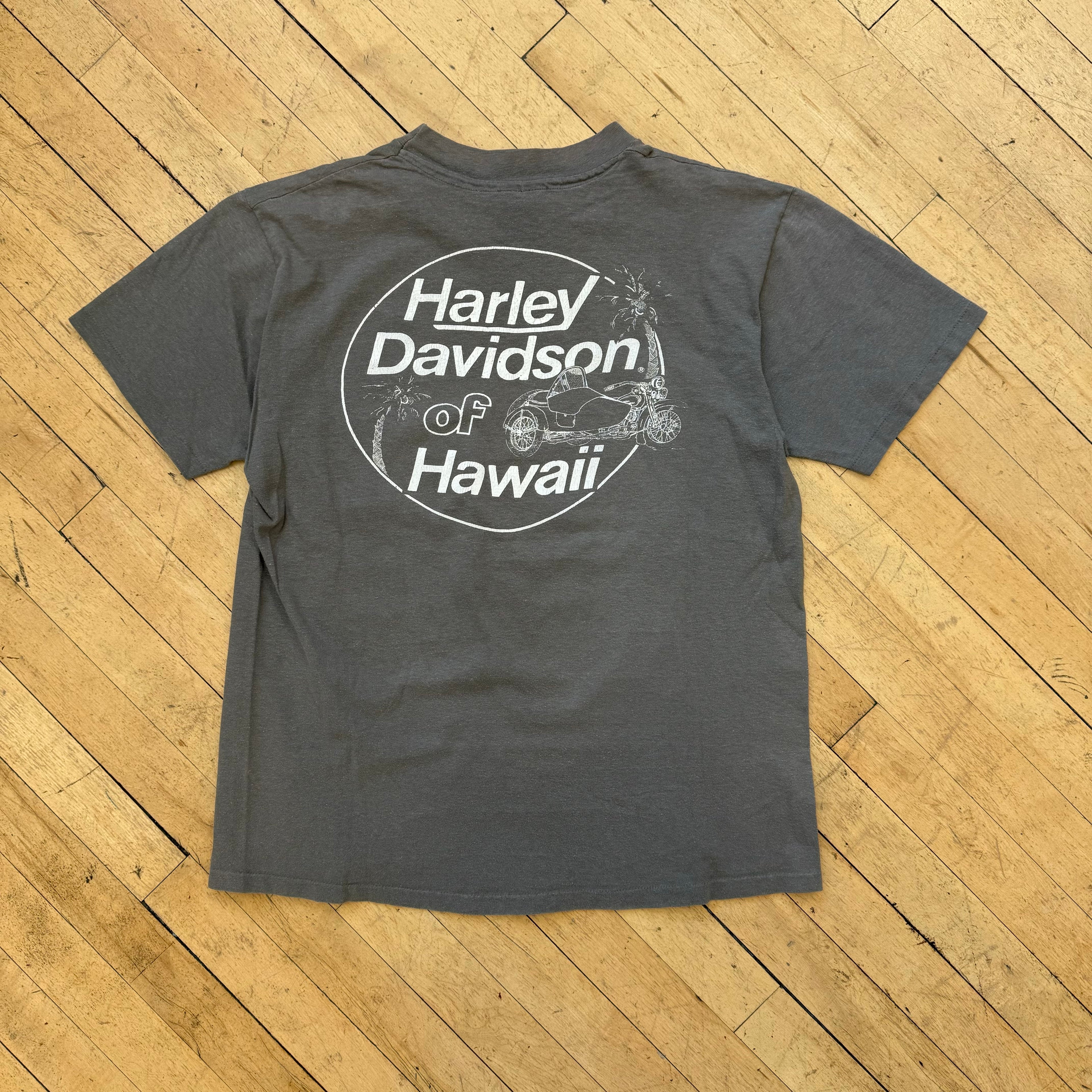Vintage Harley Davidson Faded Motorcycle T-Shirt Sz L