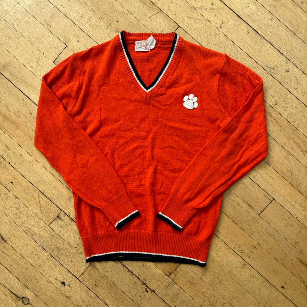 Vintage Clemson V-Neck Sweater Sz M