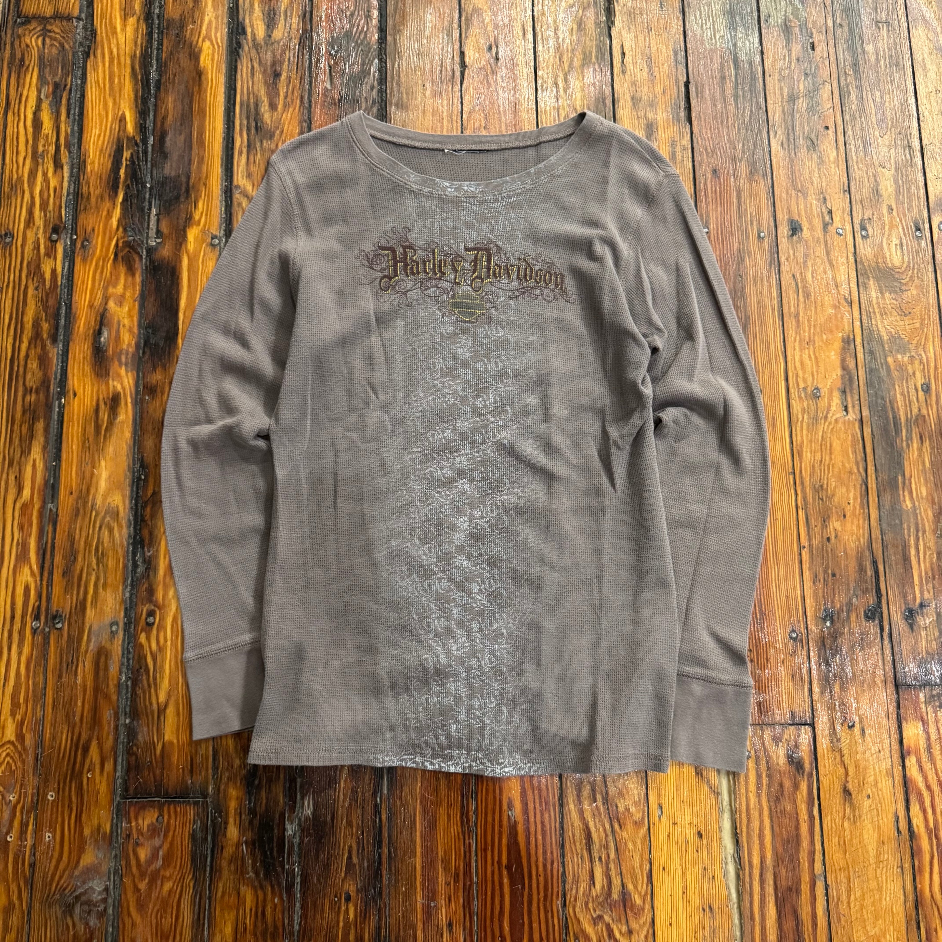 Y2K Thermal Harley Davidson Long Sleeve T-shirt Sz M