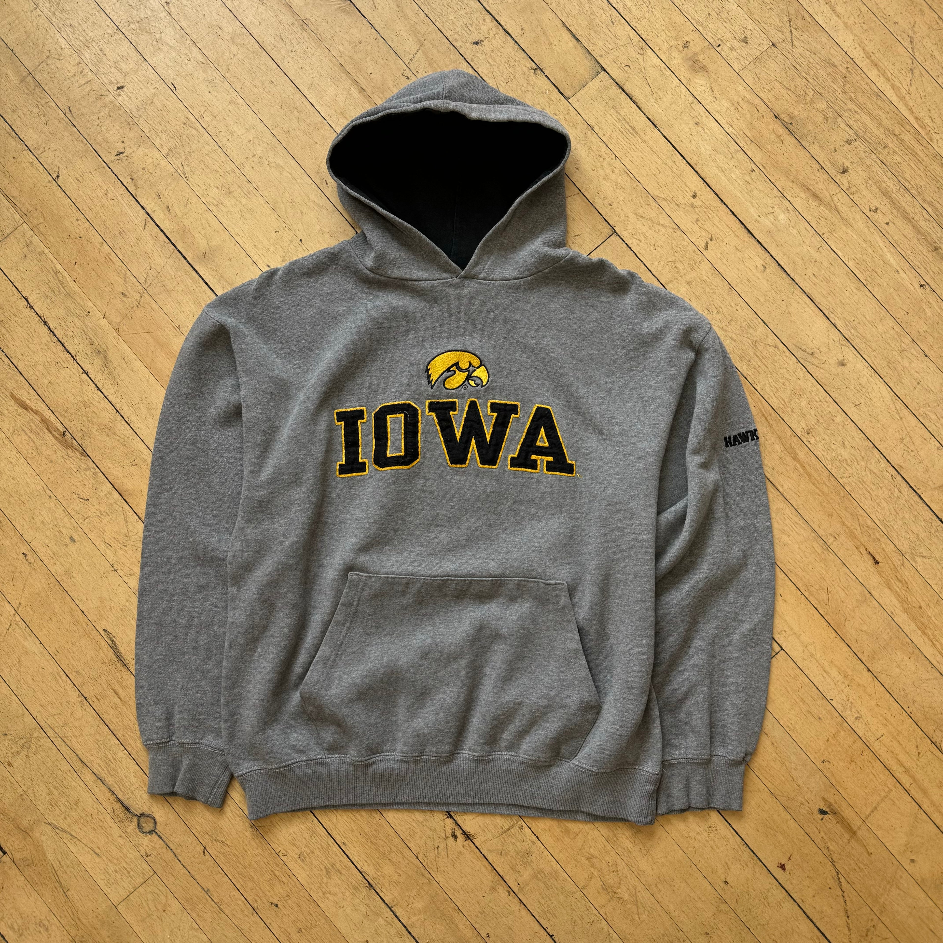 Vintage Iowa SpellOut Hoodie Sz M