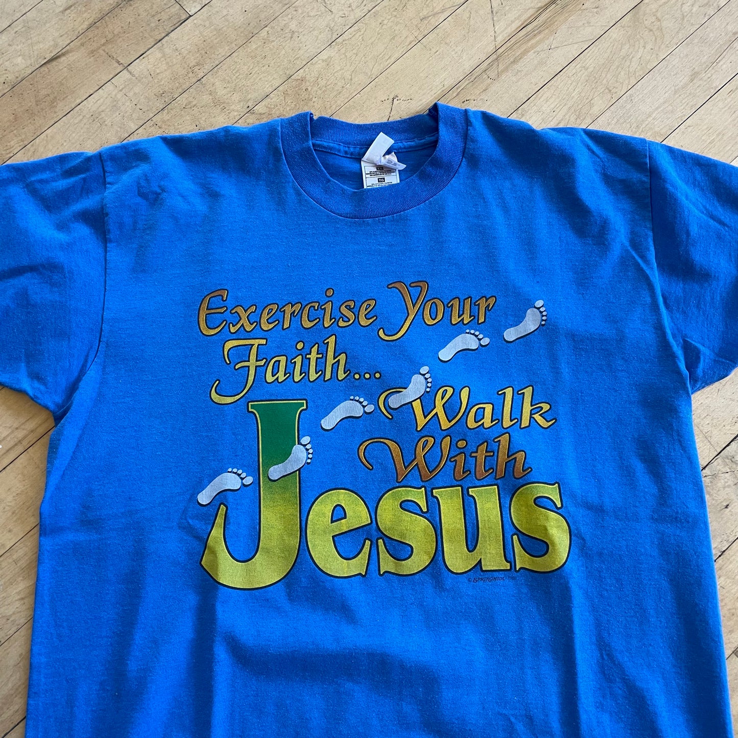 90s Exercise Your Faith Jesus T-shirt Sz XL