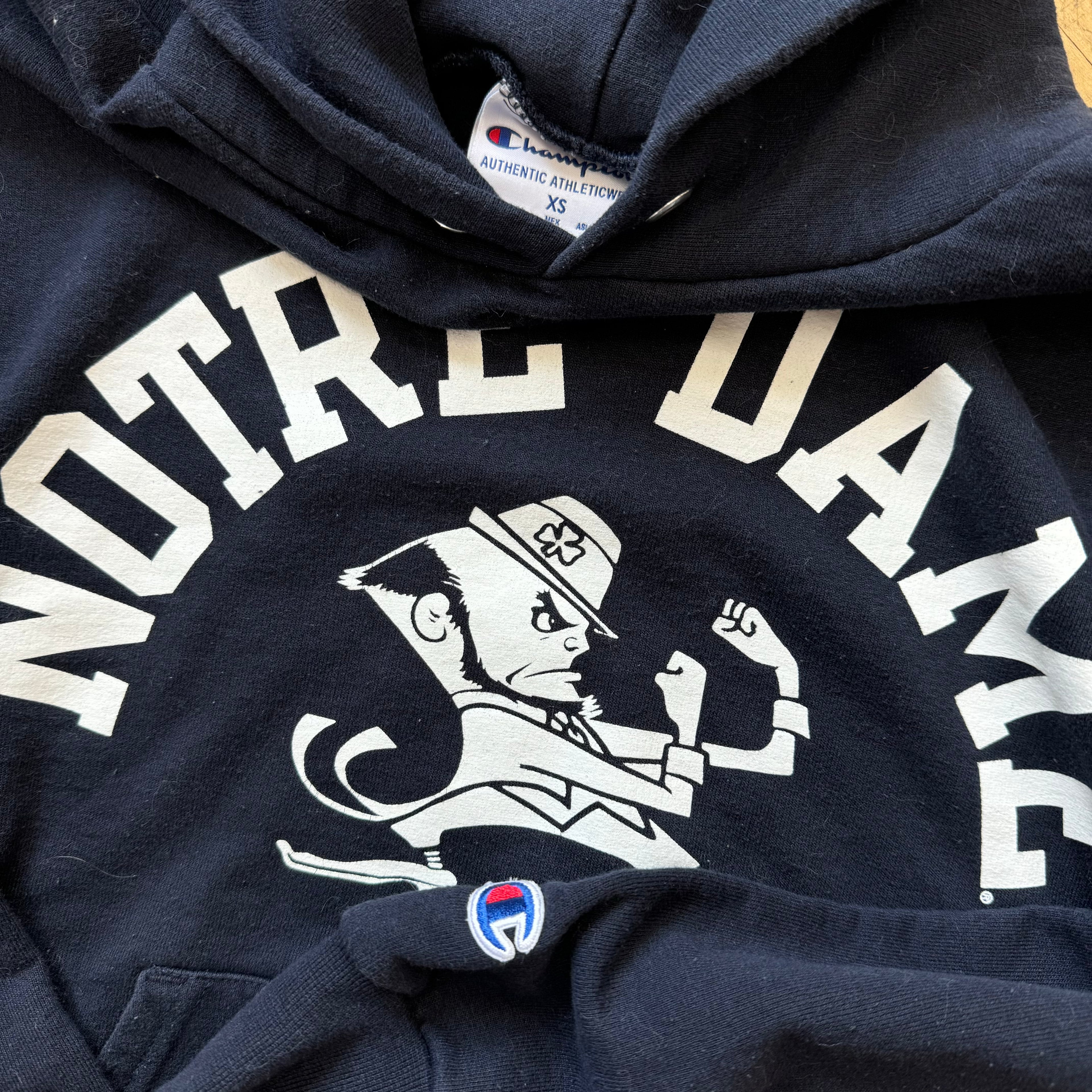 Y2K Champion Notre Dame Hoodie Sz XS